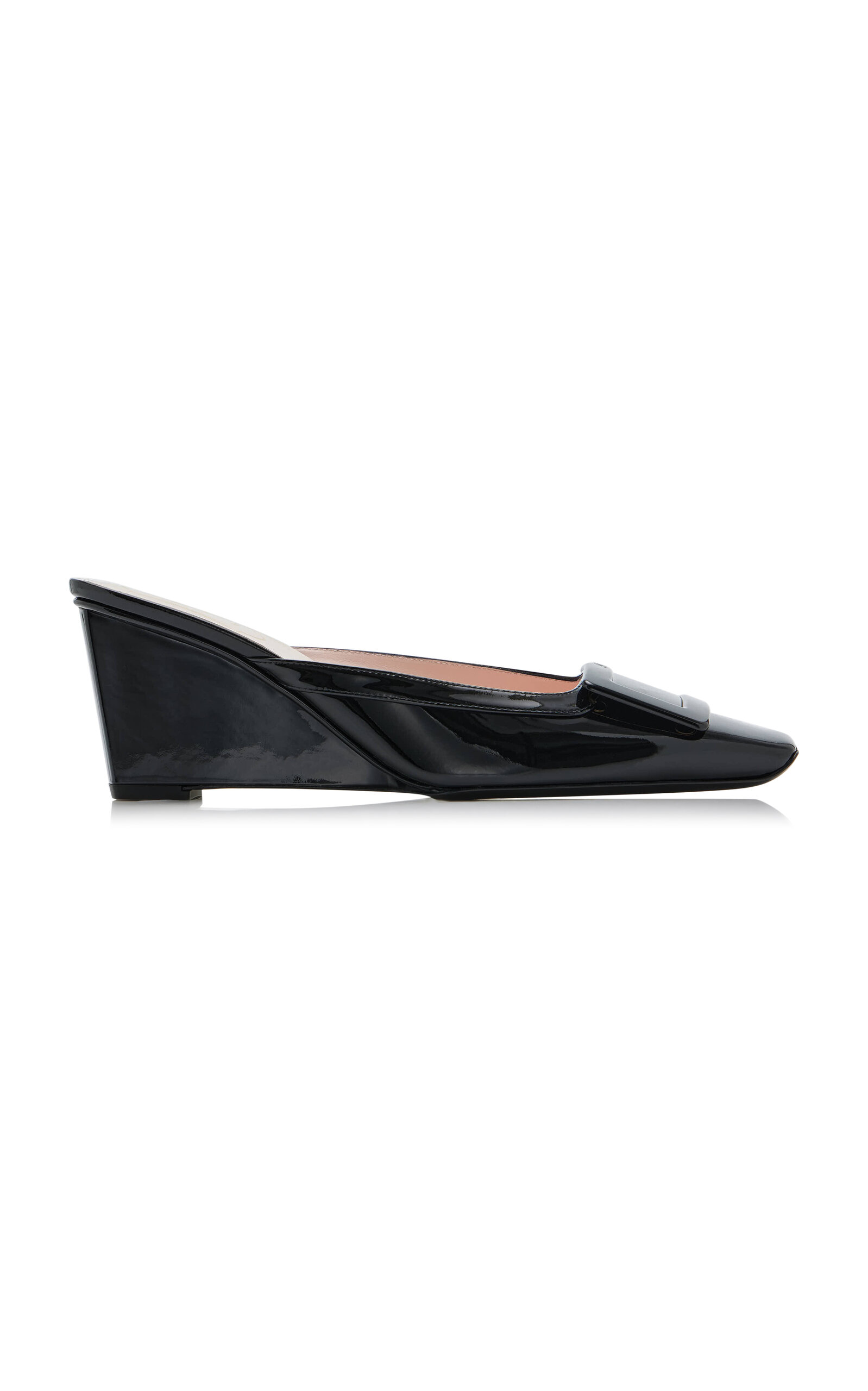 Roger Vivier Belle Vivier Leather Mule Wedges