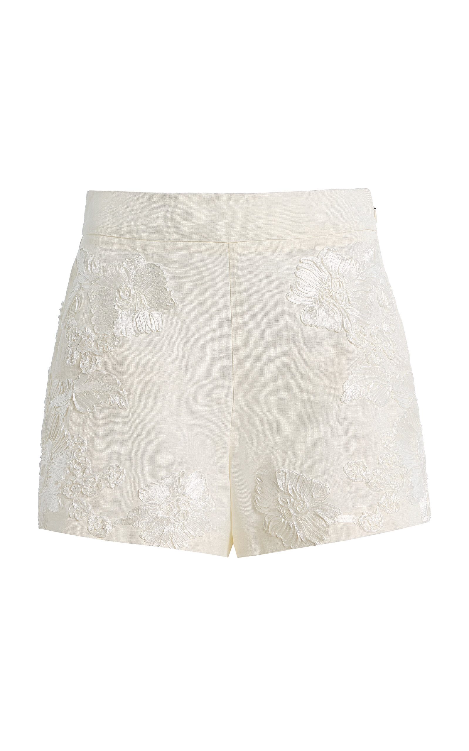 SIMKHAI Sammie Embroidered Linen-Blend Shorts