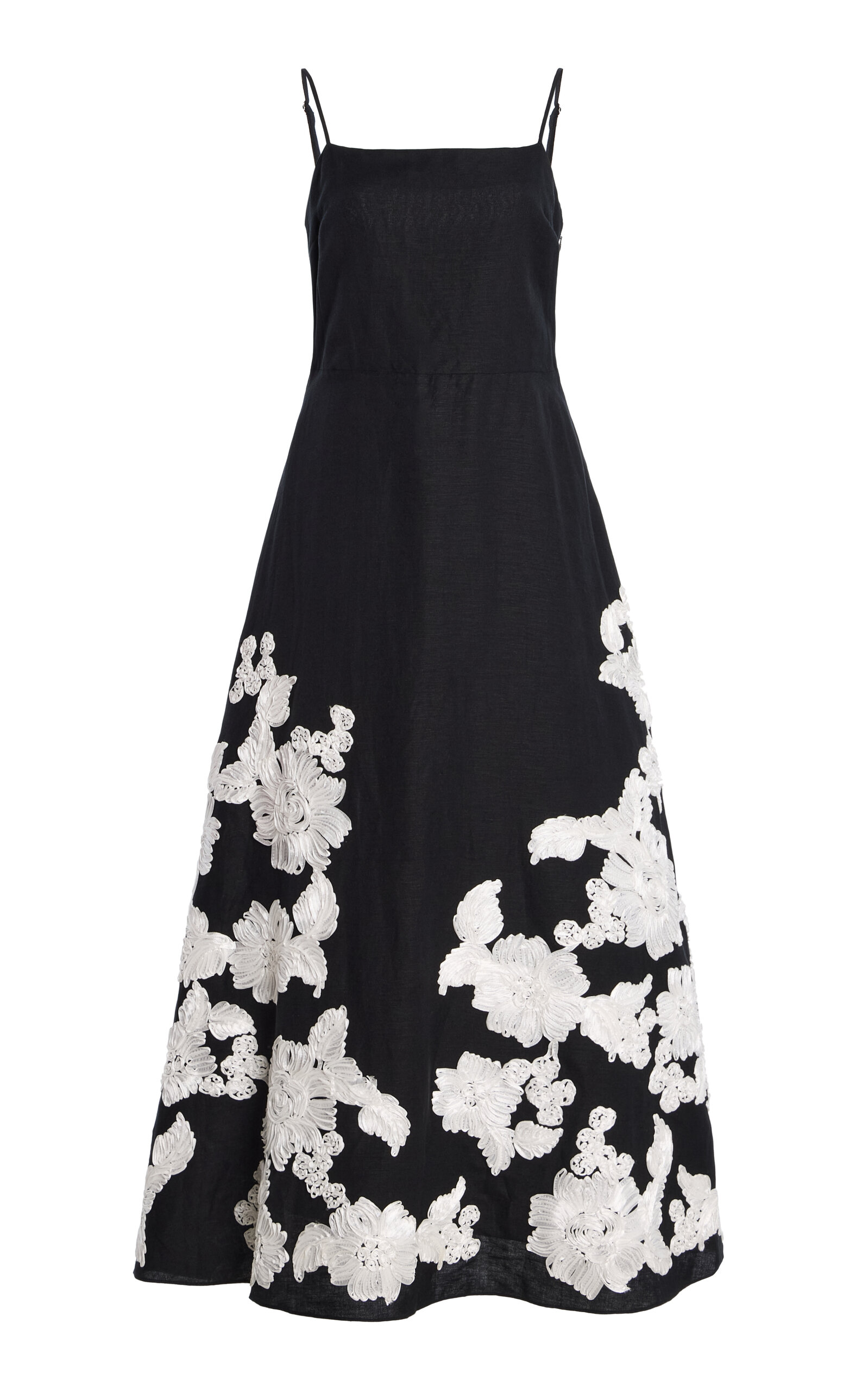 SIMKHAI Annabella Soutache Linen Midi Dress