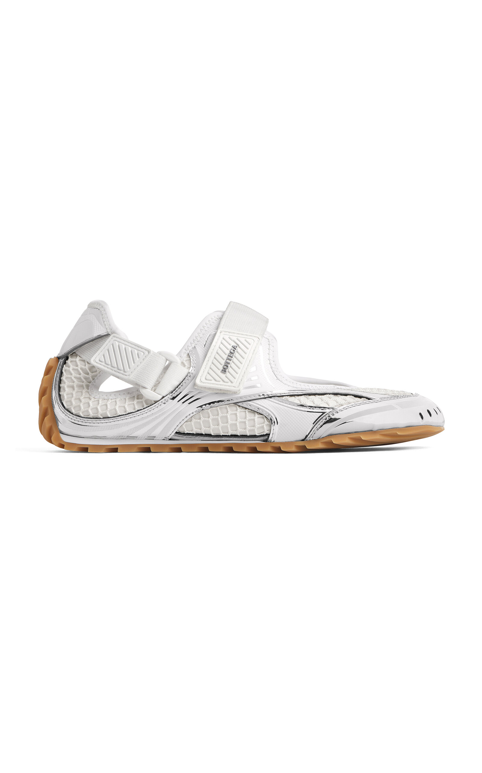 Bottega Veneta Orbit Mesh Mary-jane Sneakers In White
