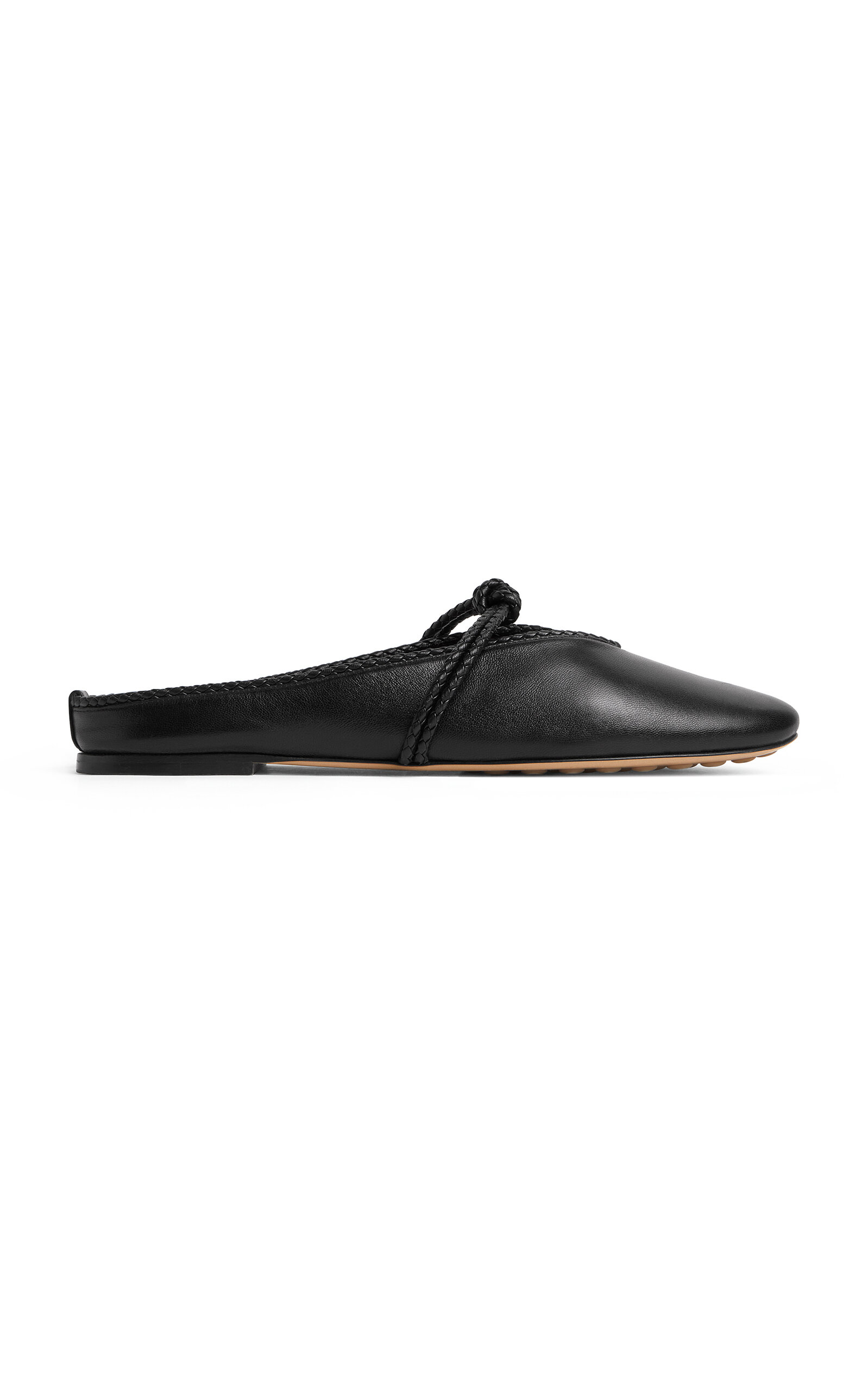 Bottega Veneta Lucia Ballerina Leather Flats In Black