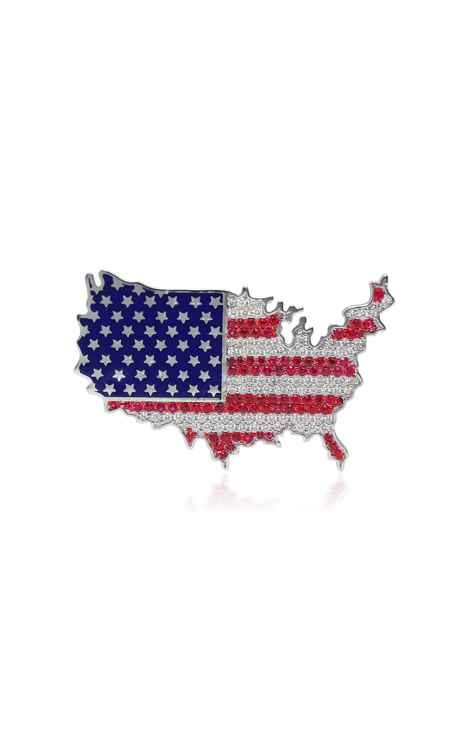 Ashna Mehta 18k White Gold Usa Flag Bag Bijoux