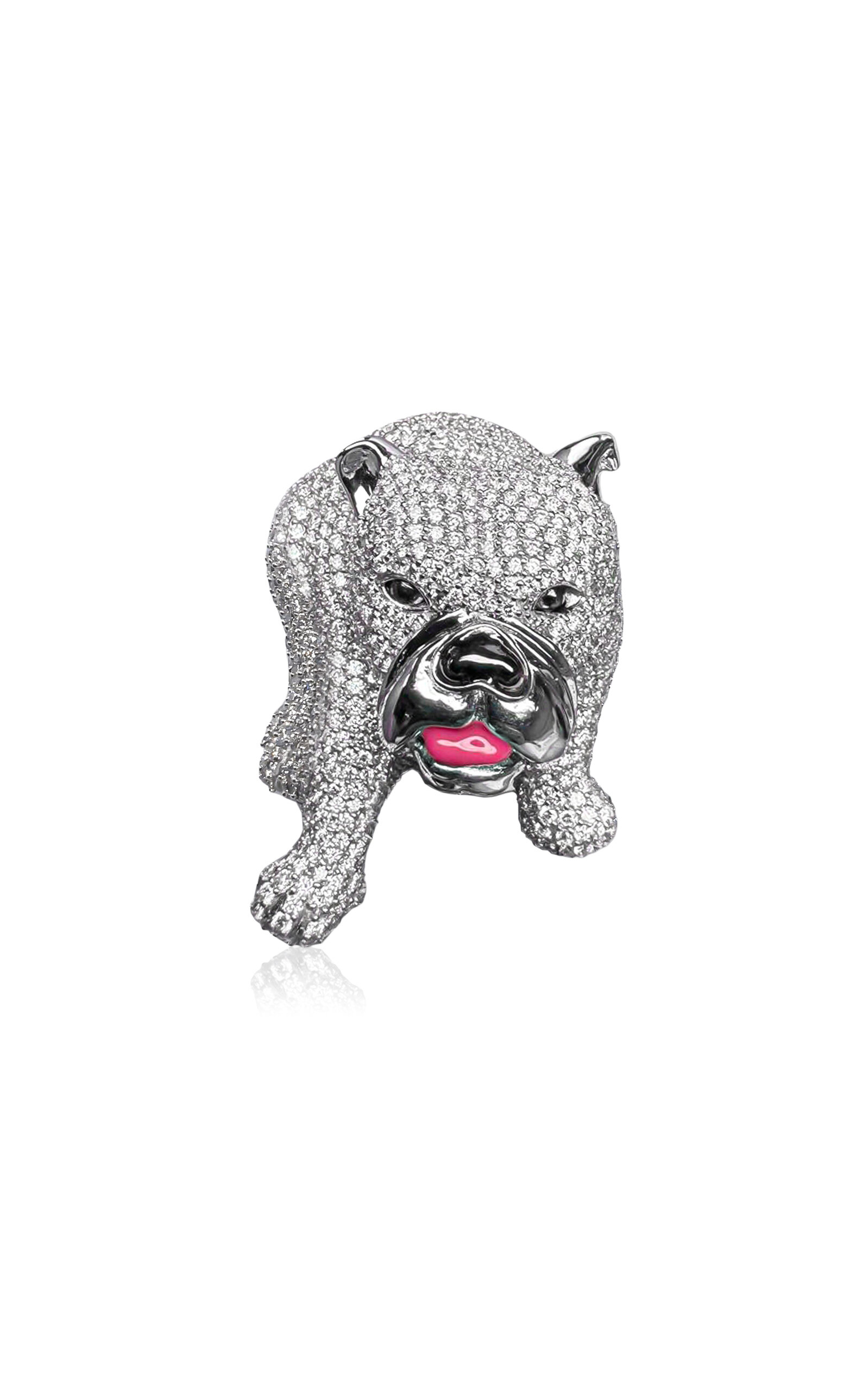 Ashna Mehta 14k White Gold Dog Customized Bag Bijoux