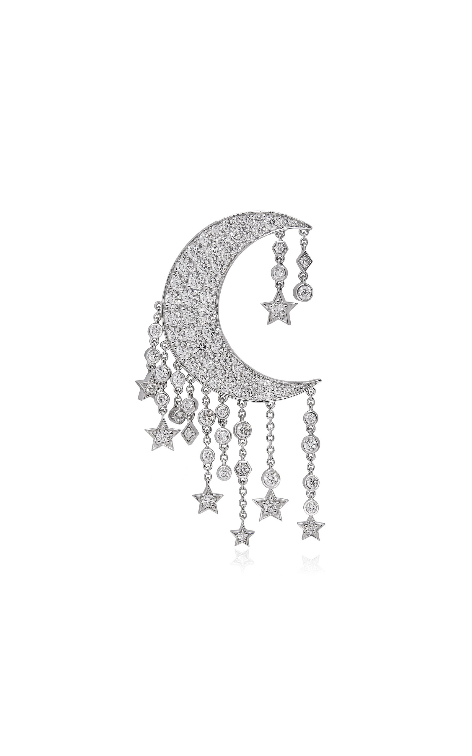 Ashna Mehta 18k White Gold Cresent Moon Bag Bijoux