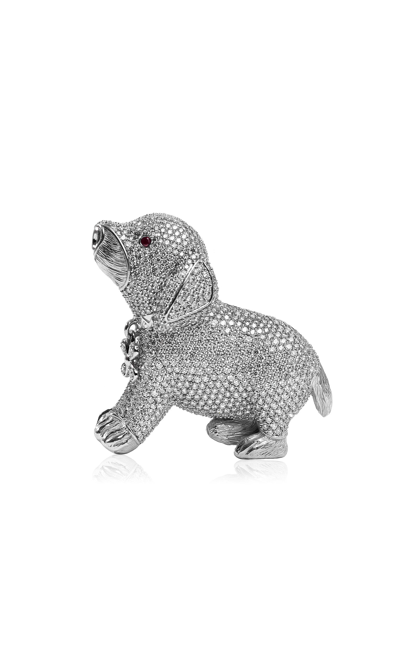 Ashna Mehta 14k White Gold Dog1 Customized Bag Bijoux