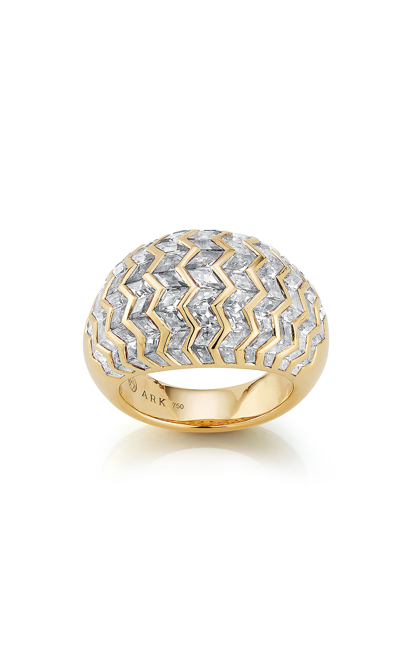 Ark 18k Yellow Gold Awakenings Large Bombe Ring In Diamond