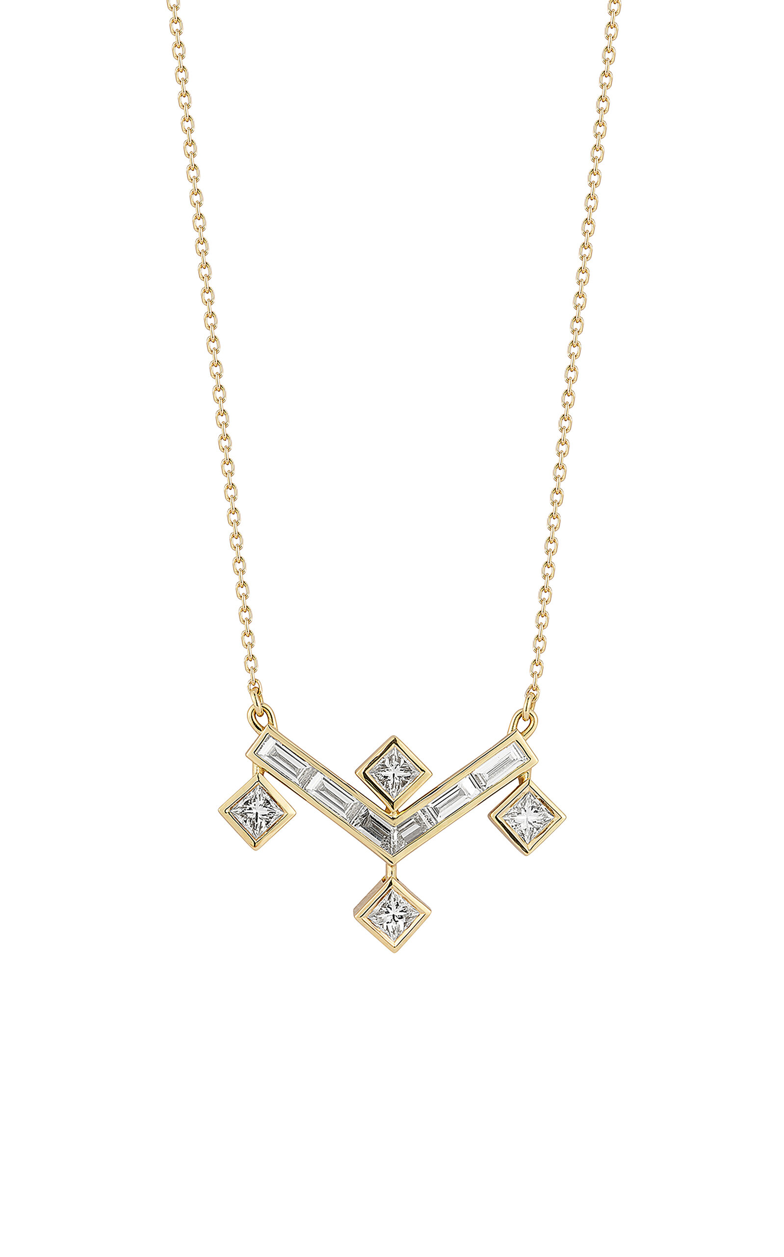 Ark 18k Yellow Gold Vibrations Single Drop Fringe Pendant Necklace In Dia