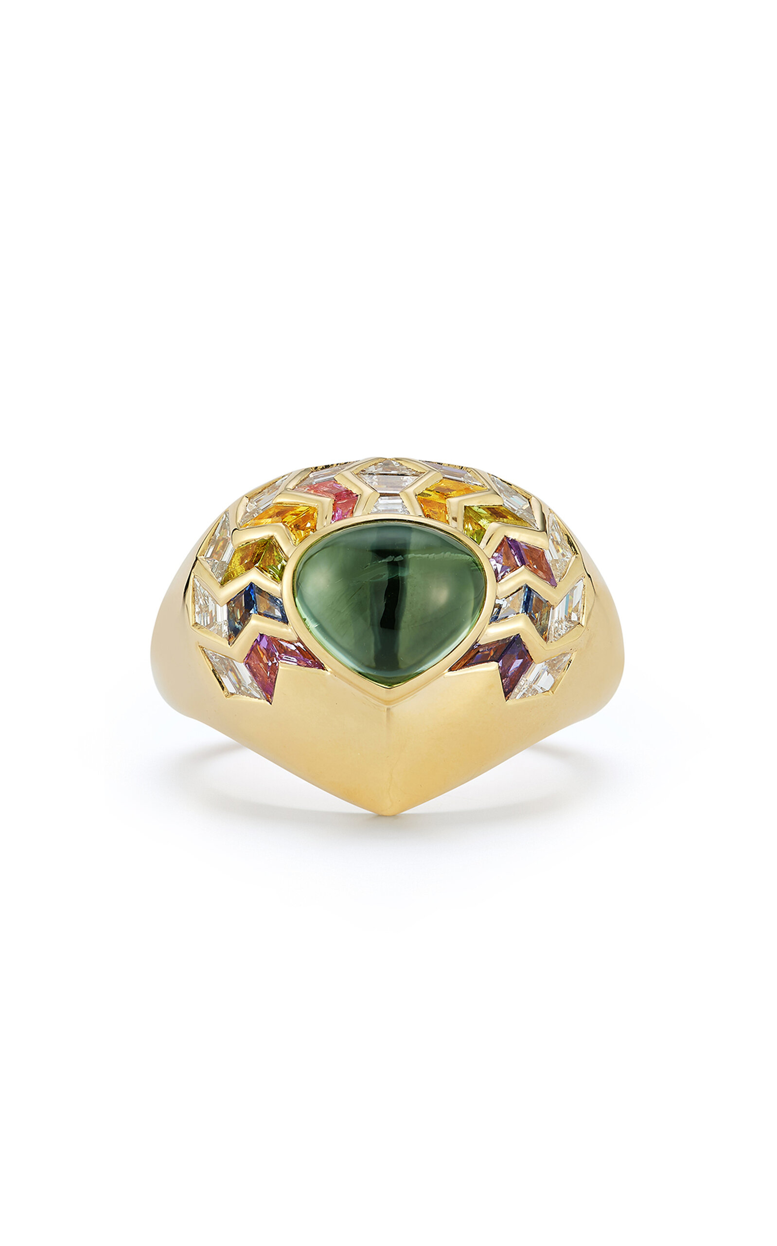 Ark 18k Yellow Gold Wishing Well Shield Ring In Feather
