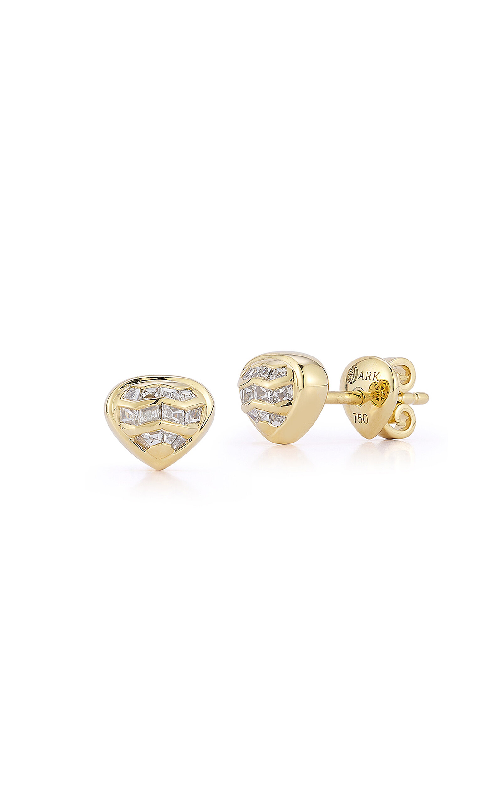 Ark 18k Yellow Gold Diamond Venus Shield Studs