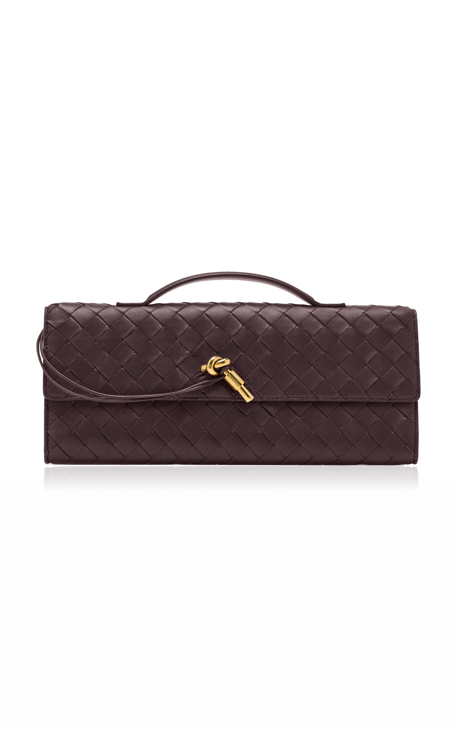 Bottega Veneta Andiamo Intrecciato Leather Clutch - Moda Operandi