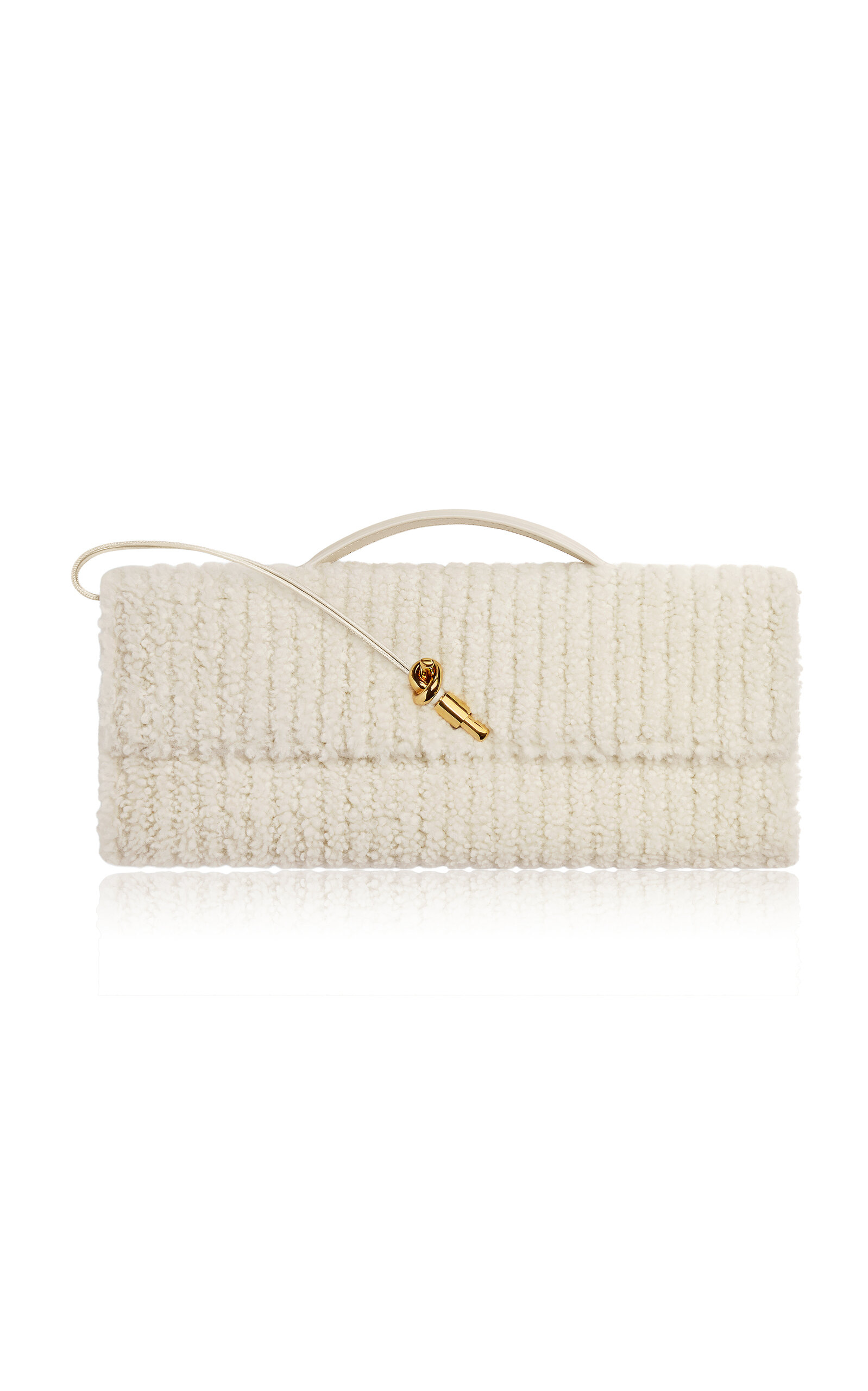 Bottega Veneta Andiamo Corduroy-Shearling Clutch