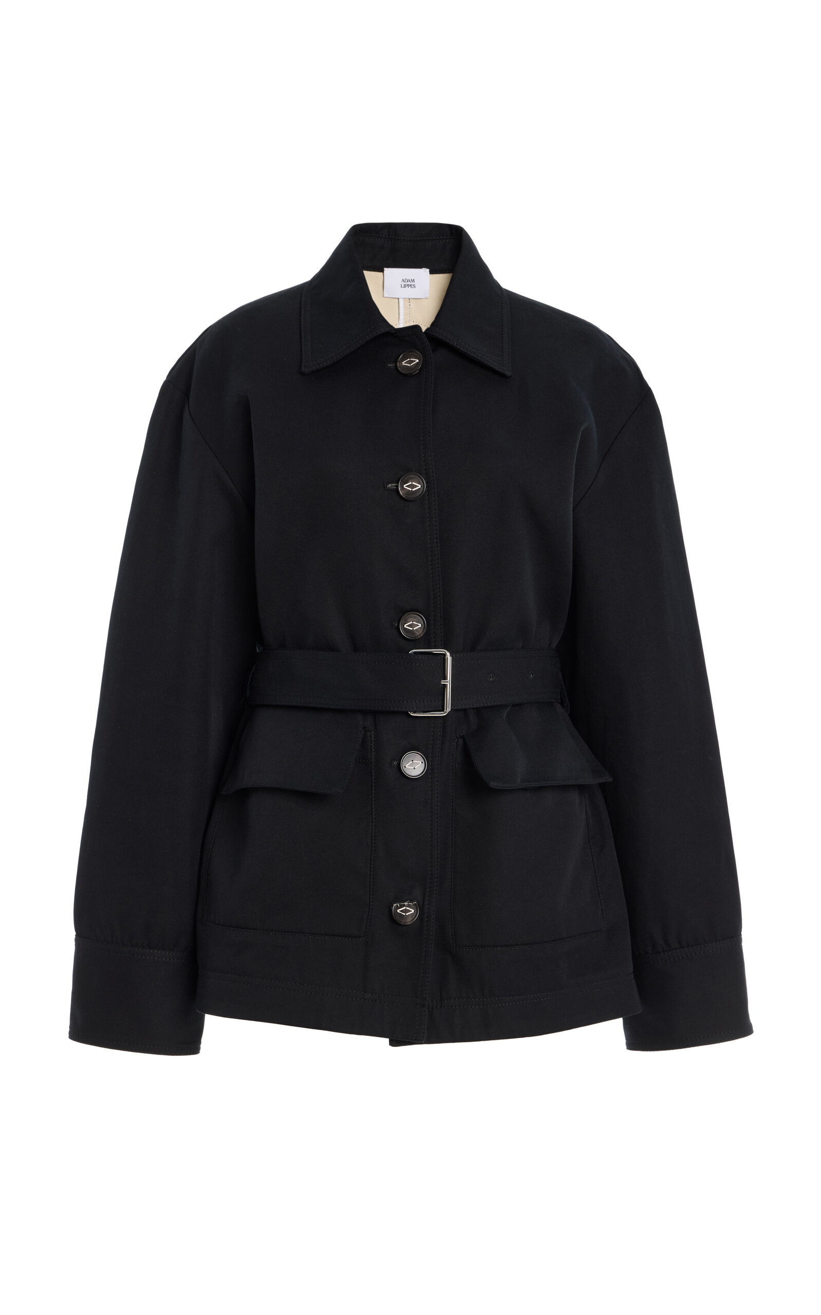 Adam Lippes Belted Cotton-Twill Barn Jacket