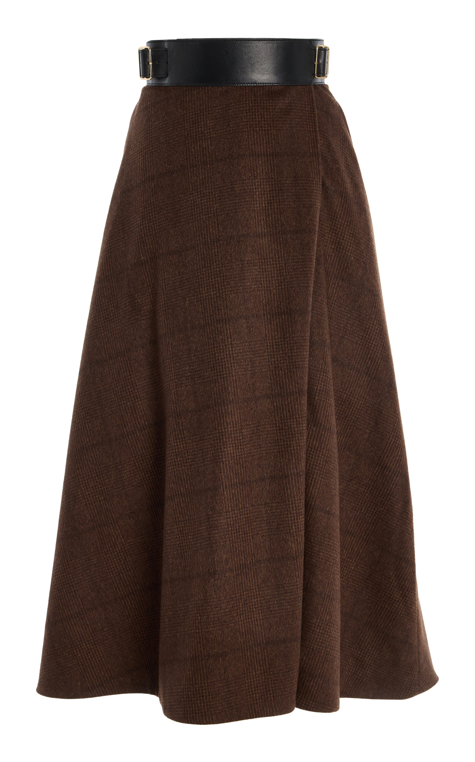 Adam Lippes Glen Plaid Cashmere Midi Skirt
