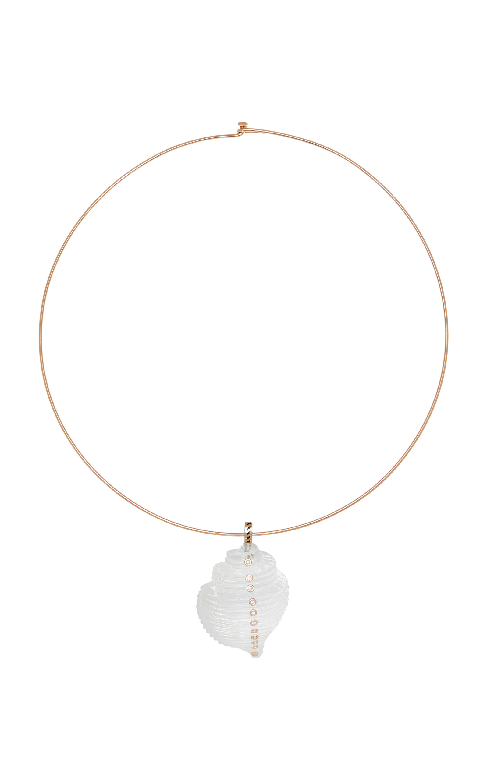 DEZSO BY SARA BELTRÃN Quartz; Shell; and Diamond 18K Gold Necklace