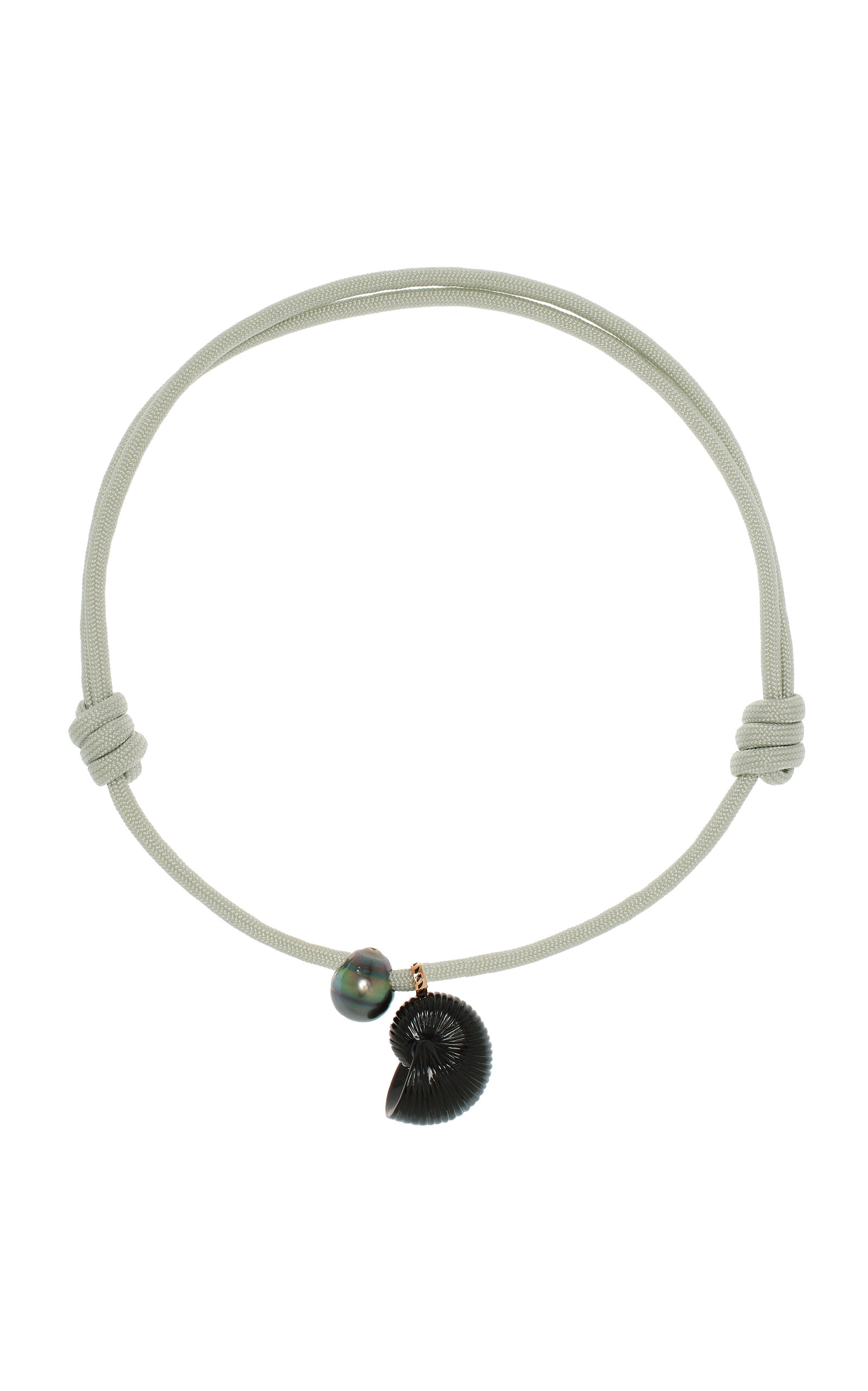 DEZSO BY SARA BELTRÃN Onyx; Nautilis and Pearl 18K Gold Necklace