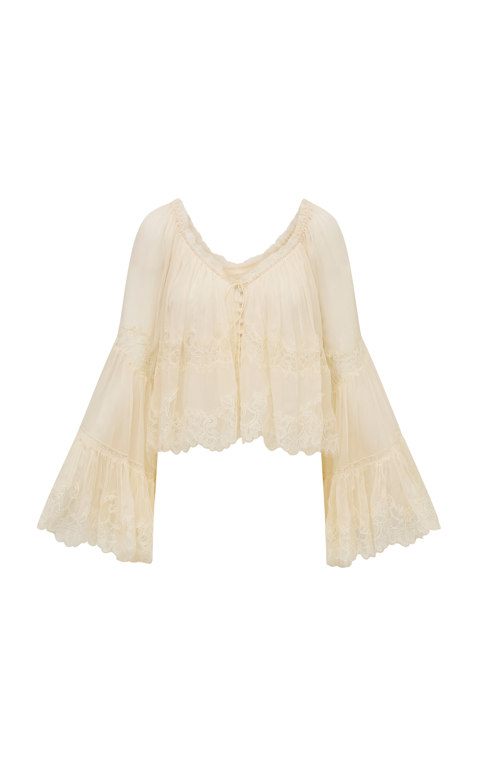 LoveShackFancy Darline Chiffon Silk Top