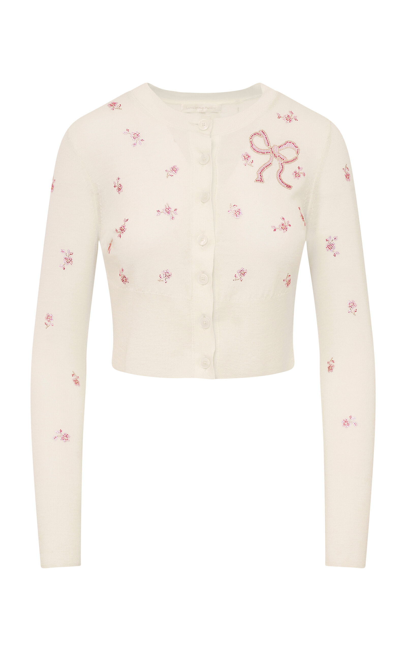 LoveShackFancy Adeanne Embellished Wool Cardigan