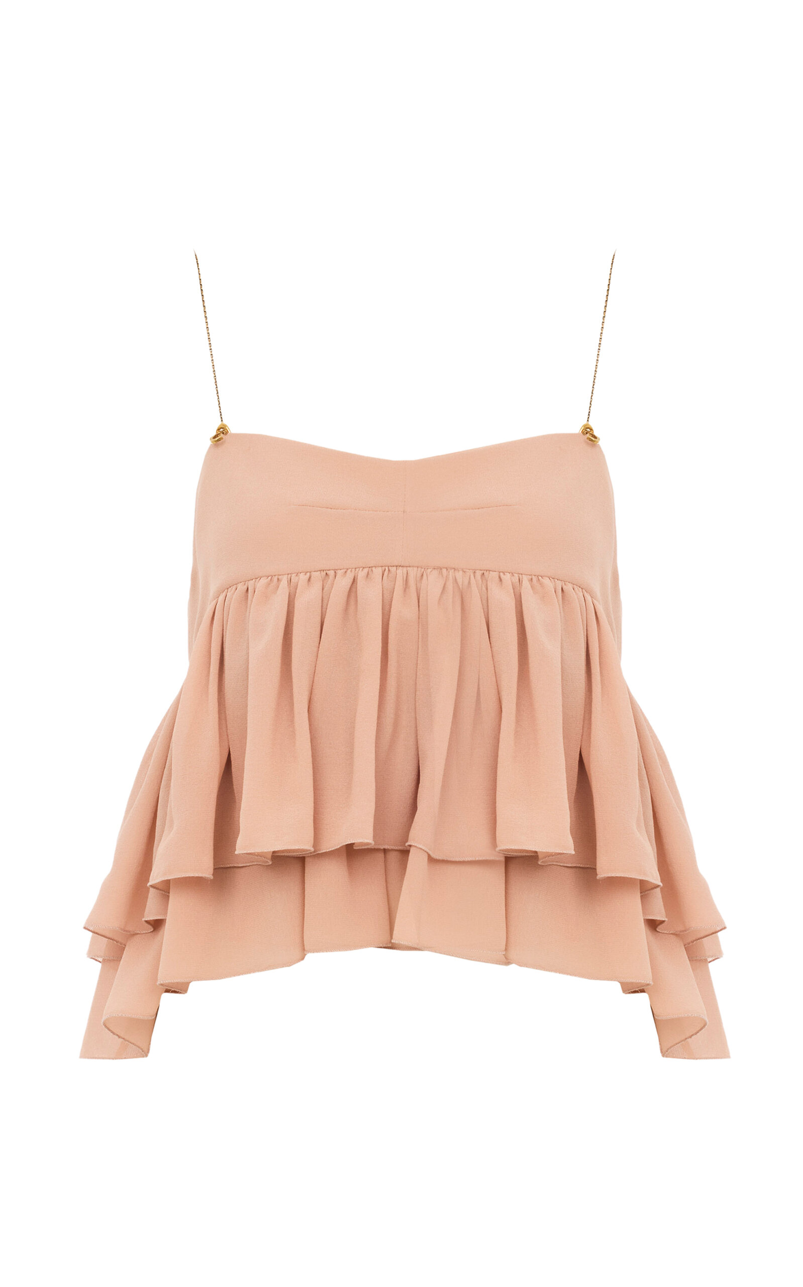 Chloé Silk Tiered Georgette Top - Women's Clothing