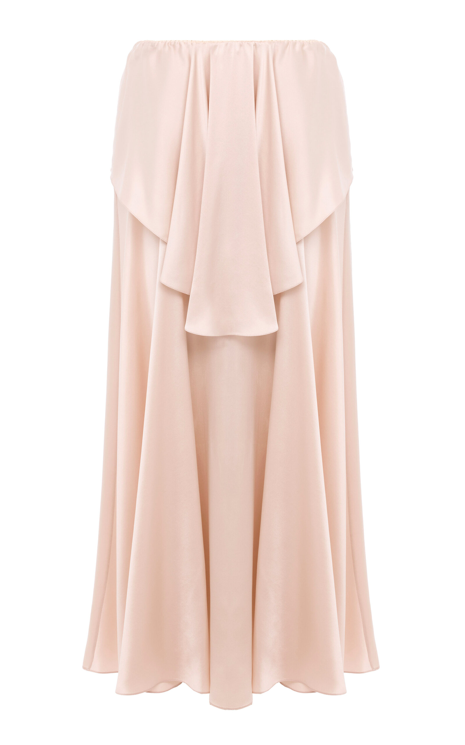 Chloé Draped Washed Silk Satin Maxi Skirt In Pink
