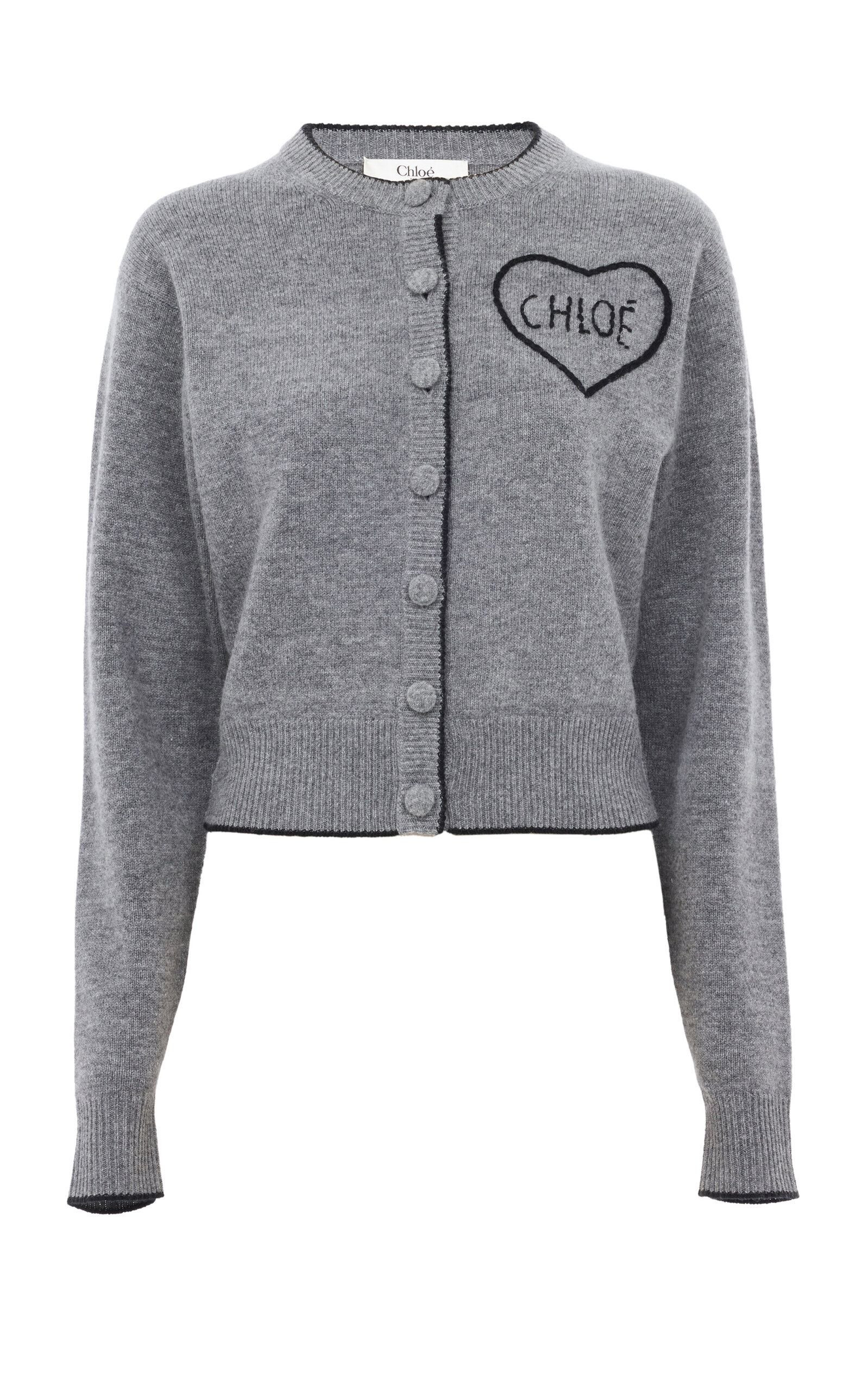 Chloé Cashmere-Wool Logo-Detailed Ribbed Knit Cardigans