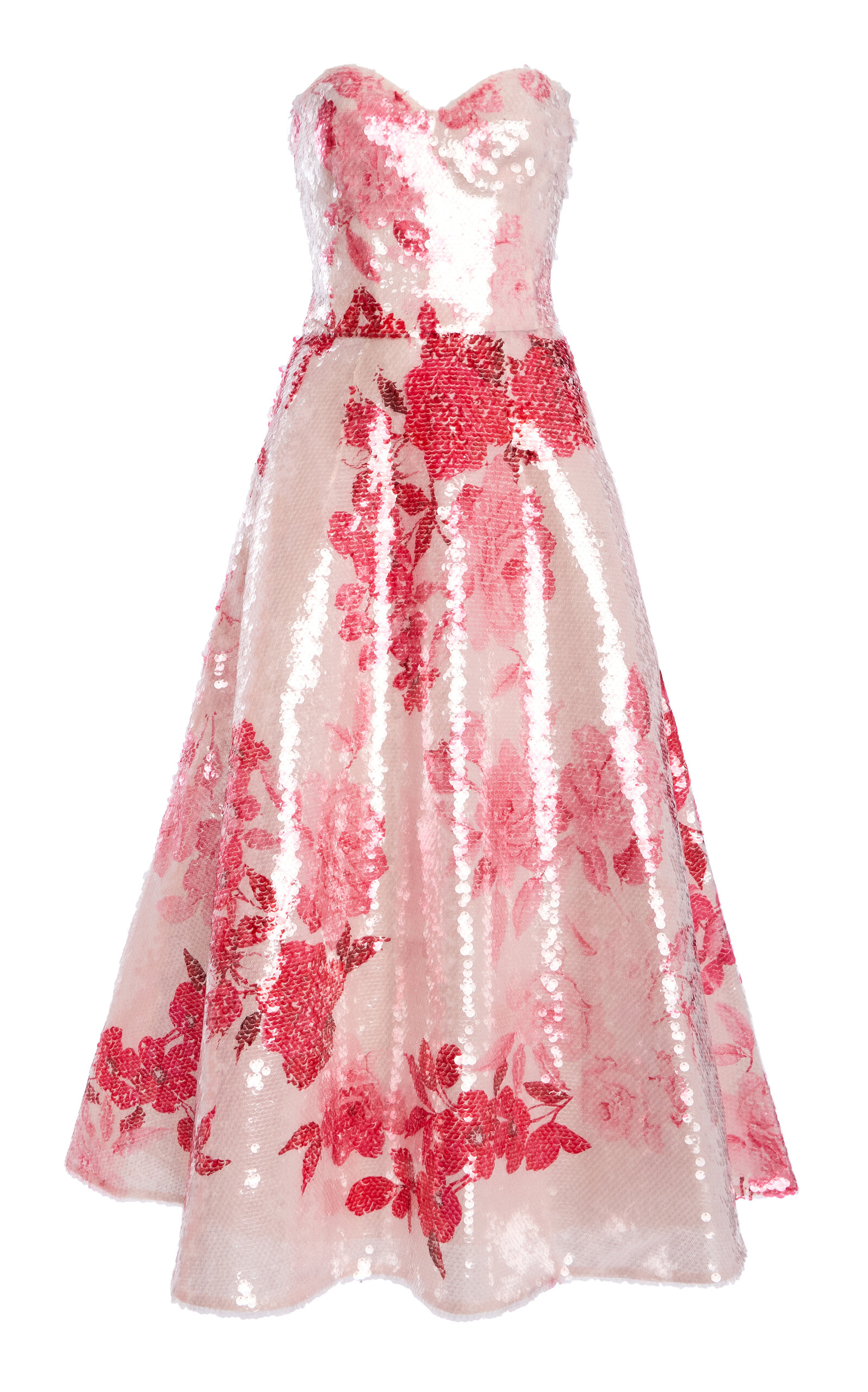 Monique Lhuillier Sweetheart Tea Length Cocktail Dress