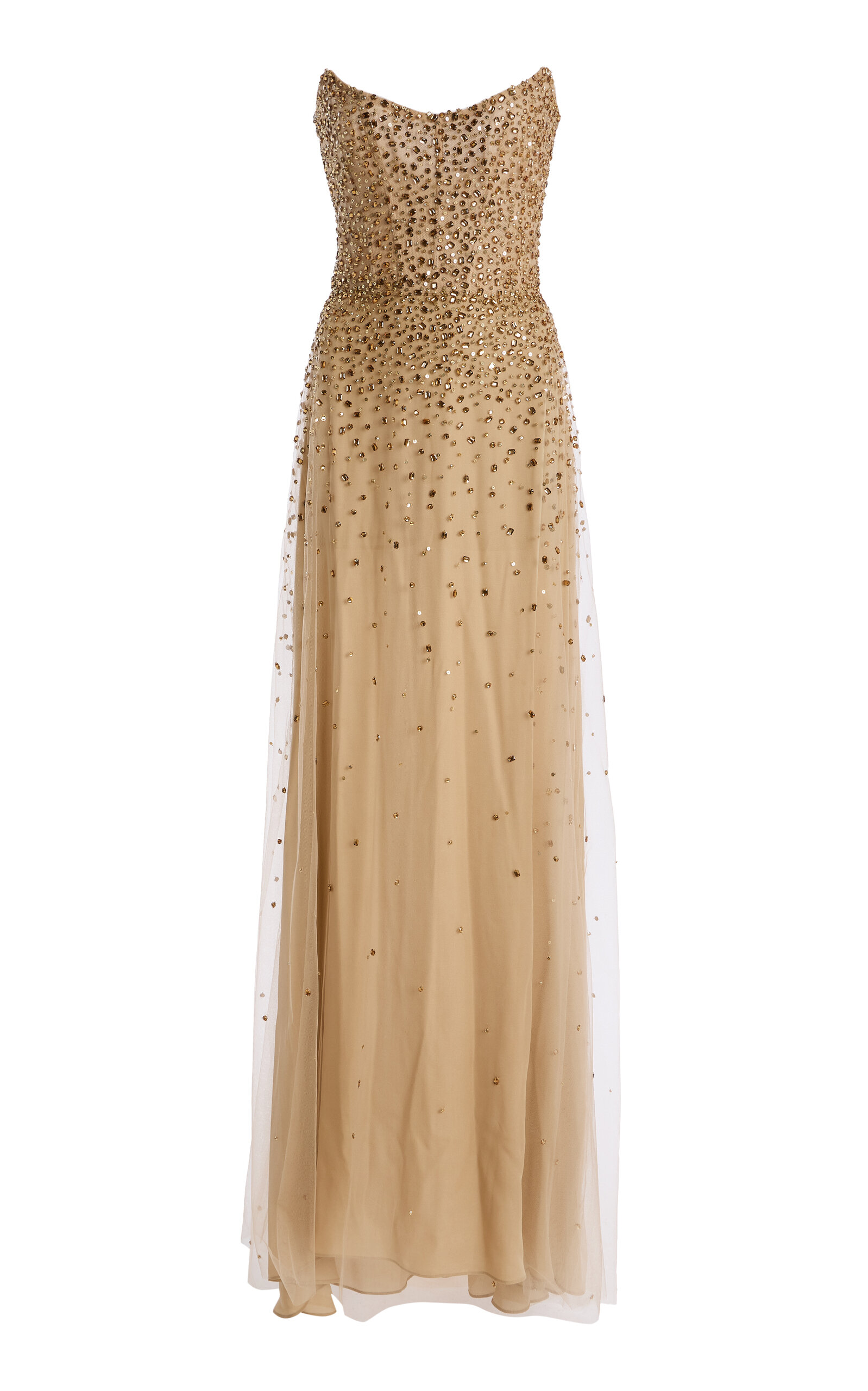 Strapless Embroidered Gown