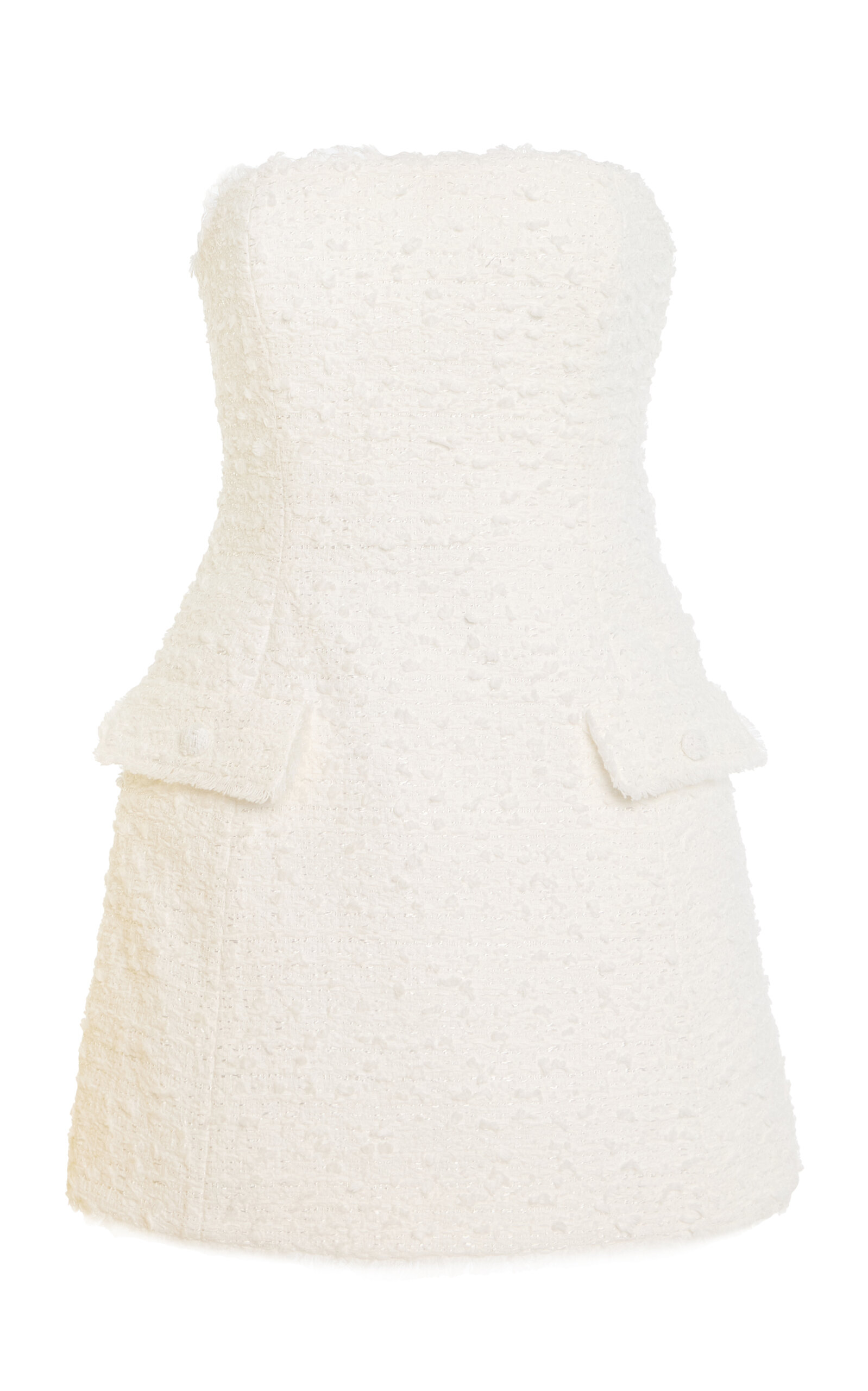 Strapless Sculpted Cotton Blend Mini Dress