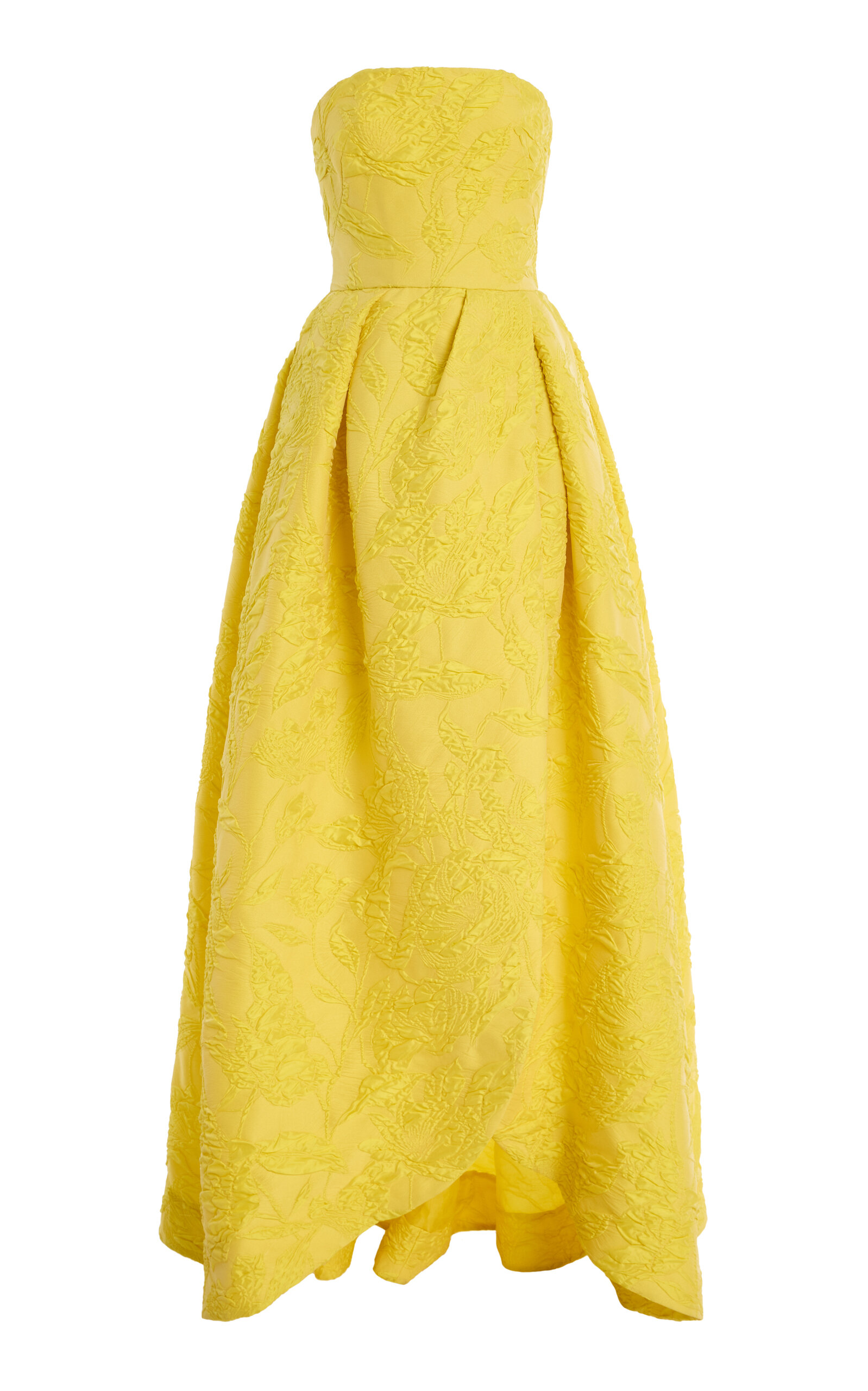 Strapless Ball Gown With Tulip Pleated Skirt