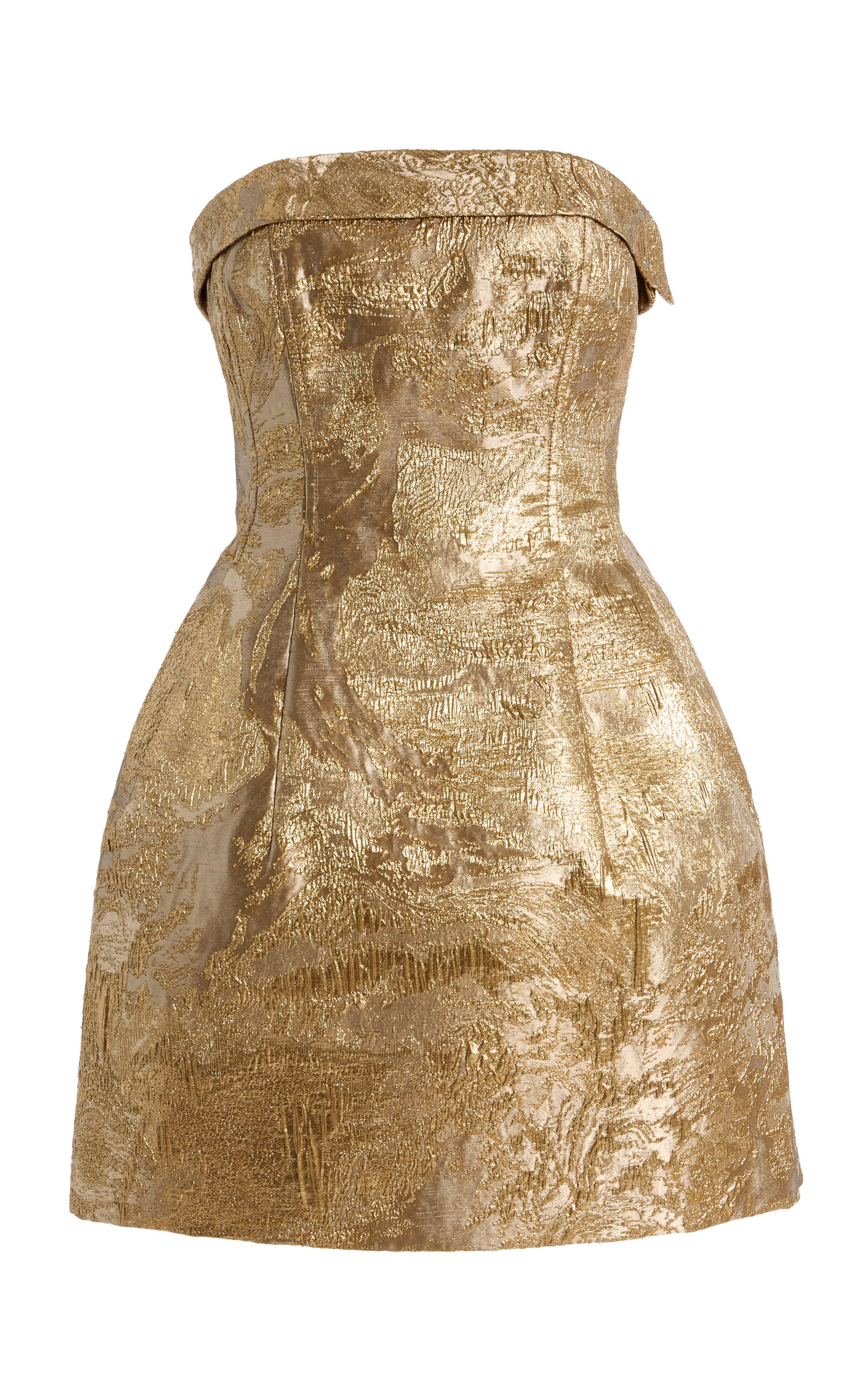 SIMKHAI Ariani Metallic-Jacquard Bustier Mini Dress