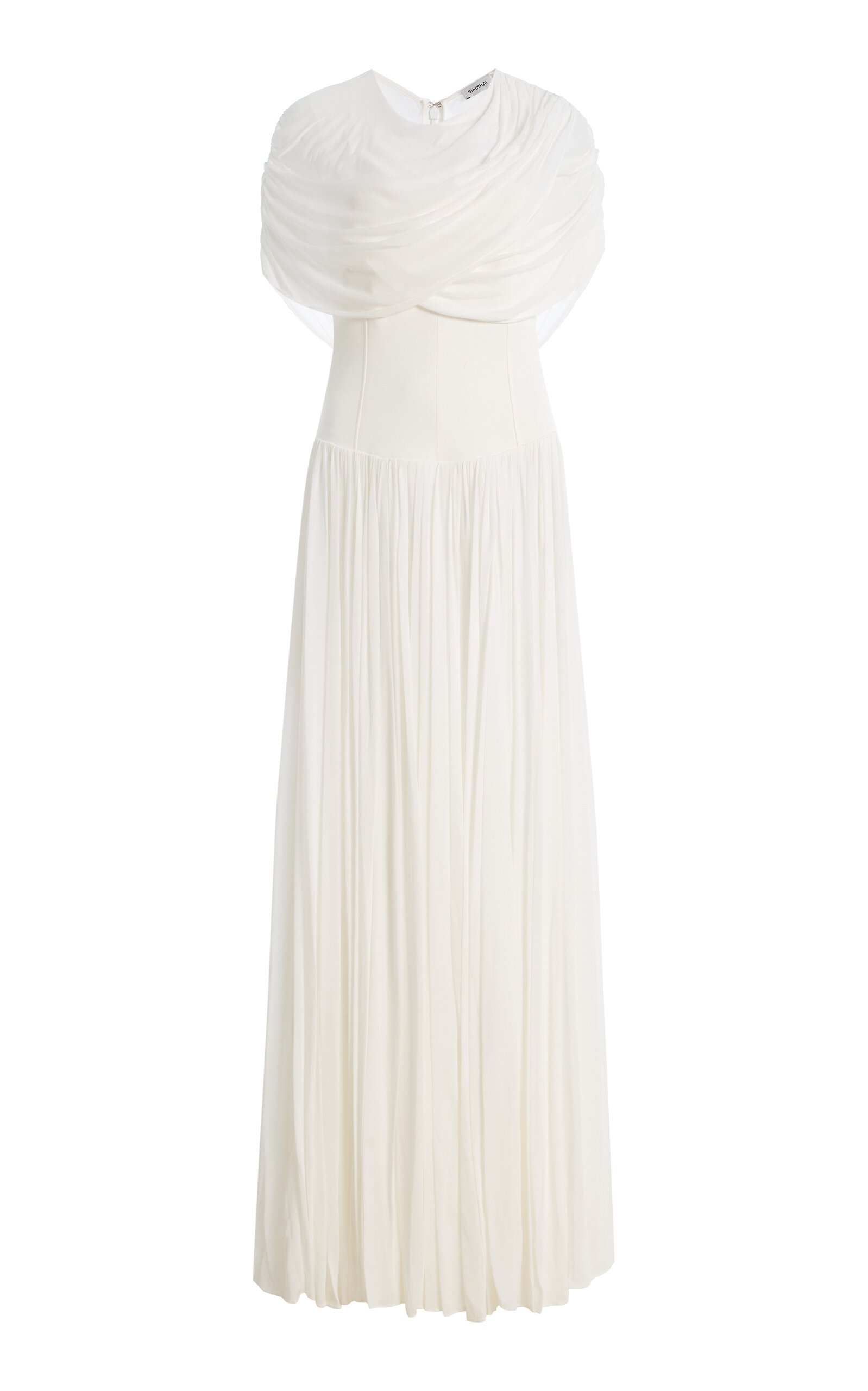SIMKHAI Nancie Draped Jersey Cape Midi Dress