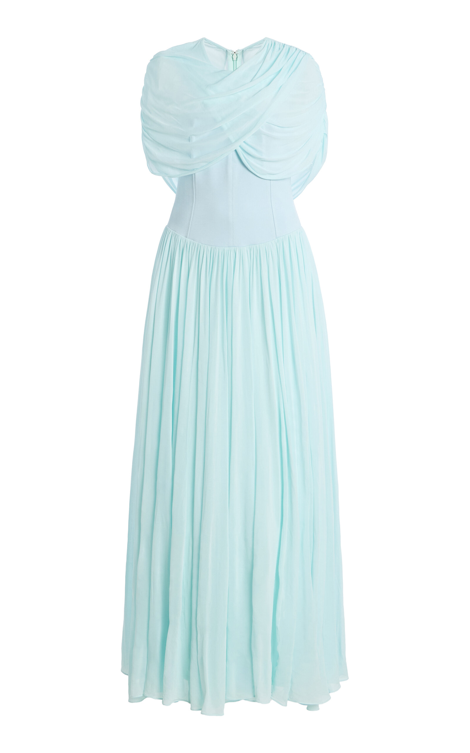 SIMKHAI Nancie Draped Jersey Cape Midi Dress