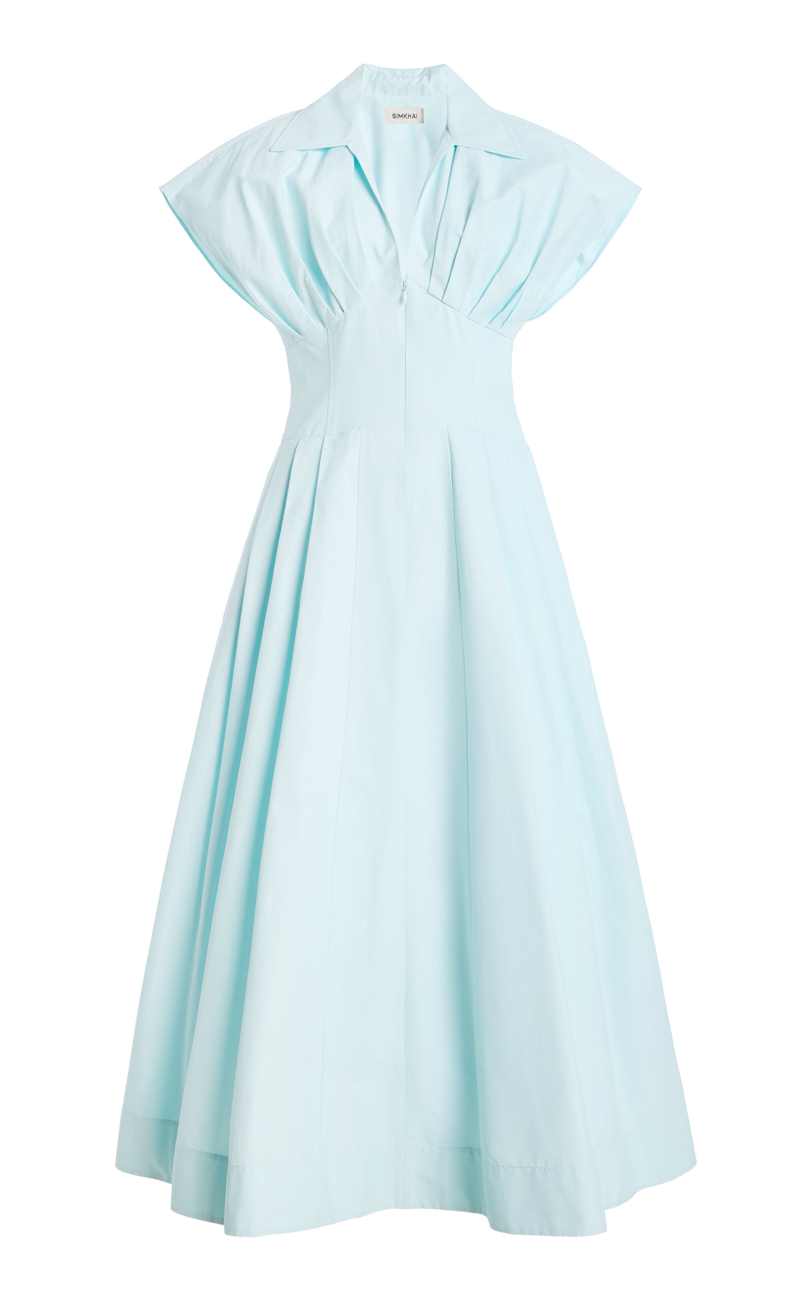 SIMKHAI Farlow Cotton Faille Midi Dress