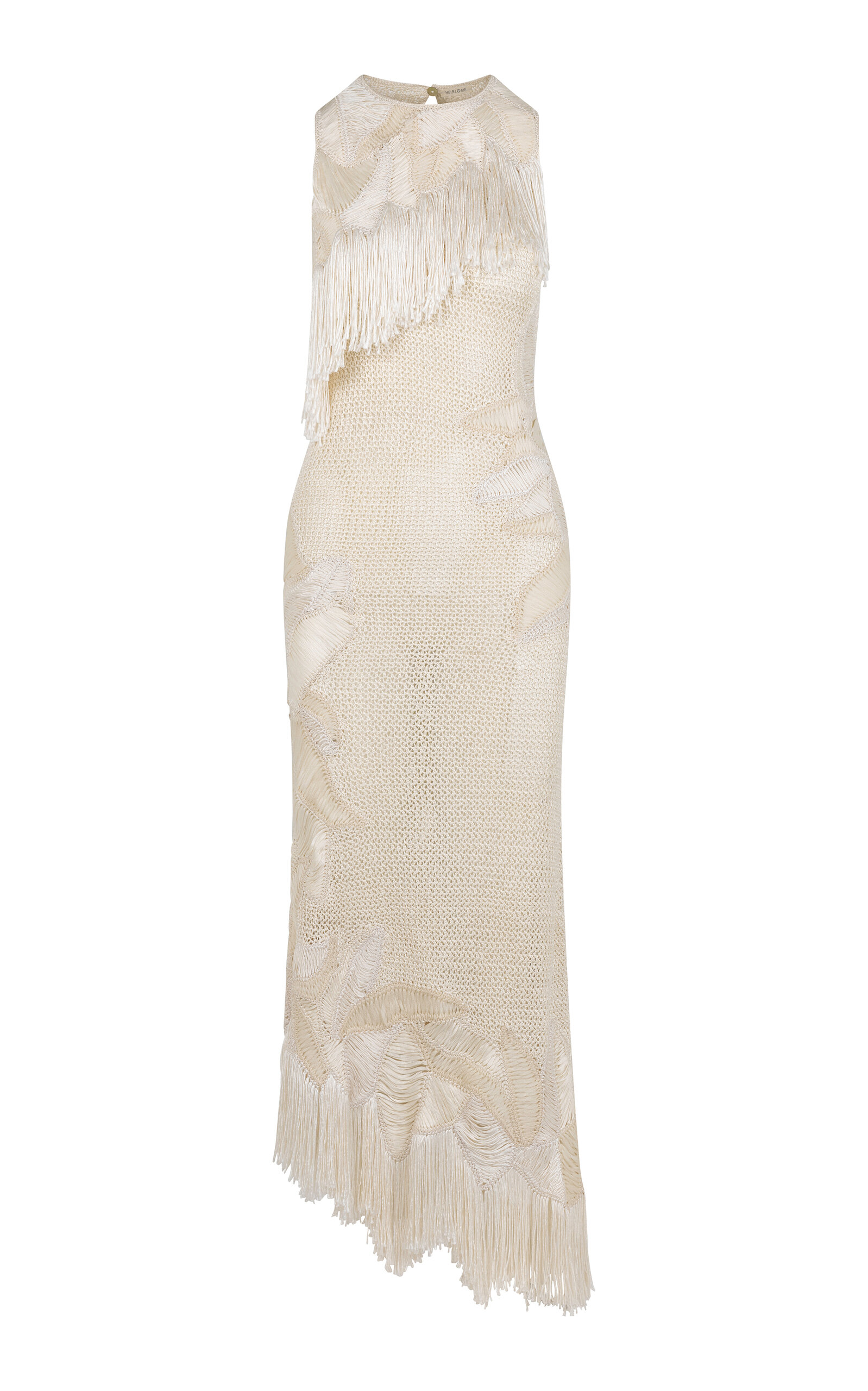 Heirlome Maureen Fringed Knit Silk Maxi Dress