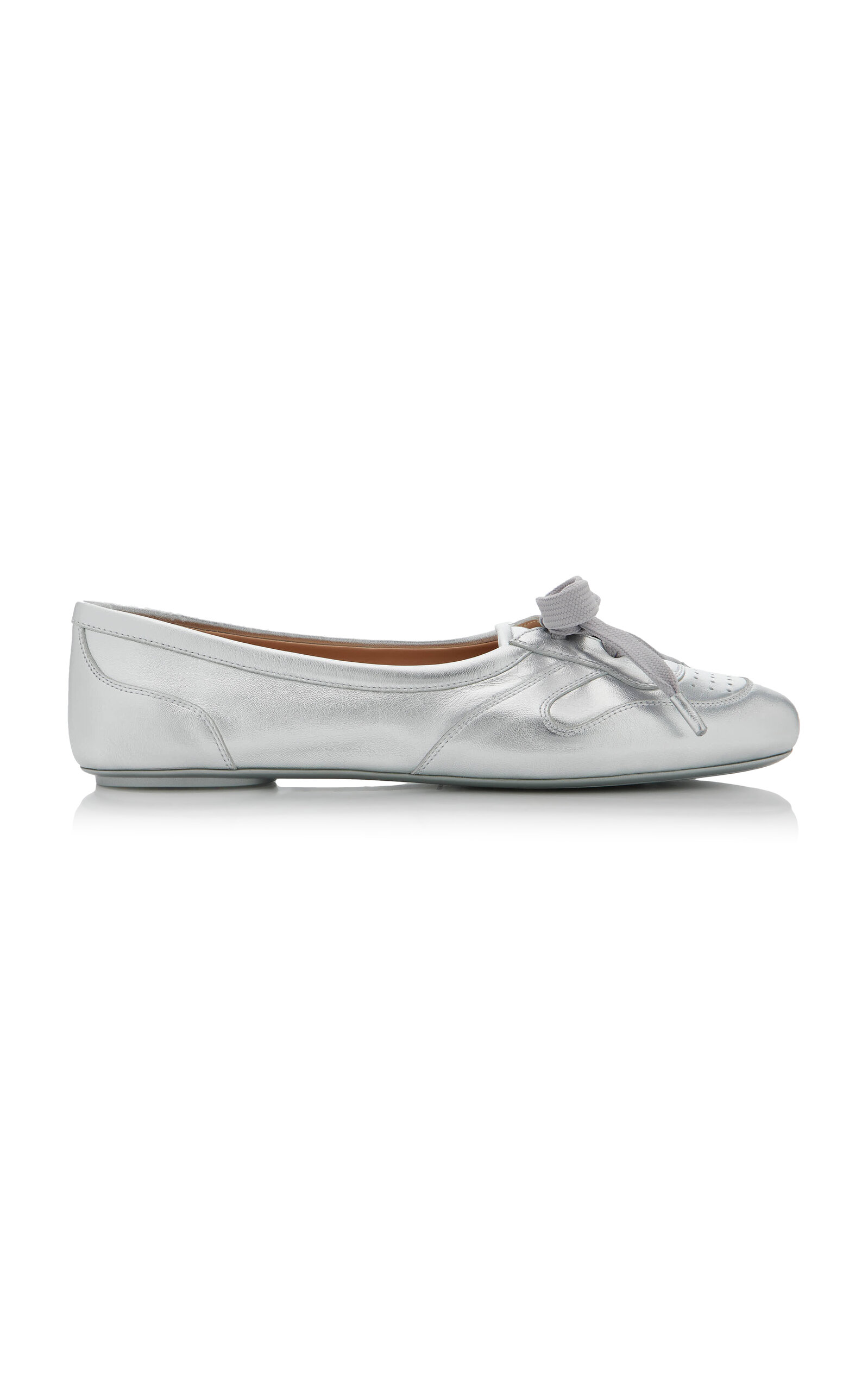 Gianvito Rossi Vault Metallic-Leather Ballet Sneakers