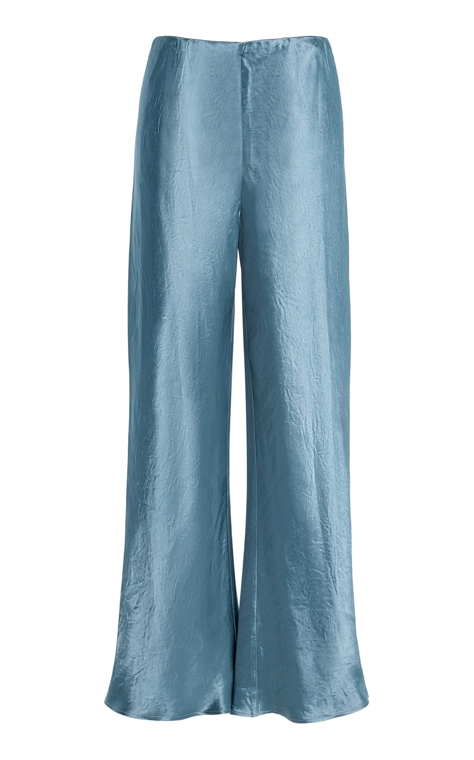 Bondi Born Kobe Satin Flare Pant In Blue