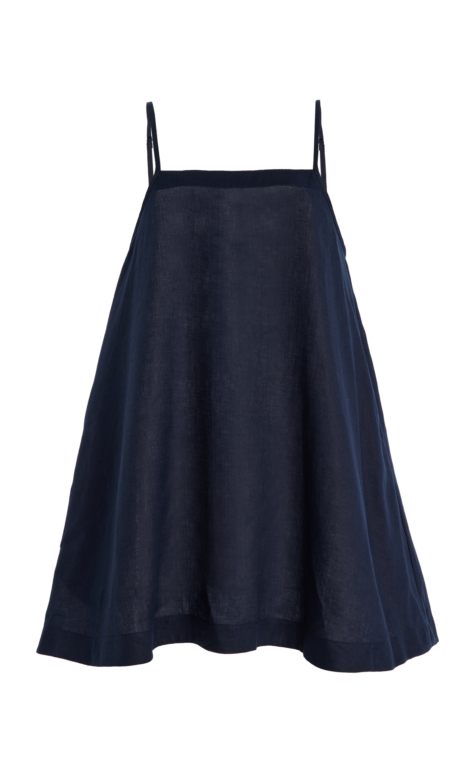 Bondi Born Leiden Flared Linen Mini Dress In Blue