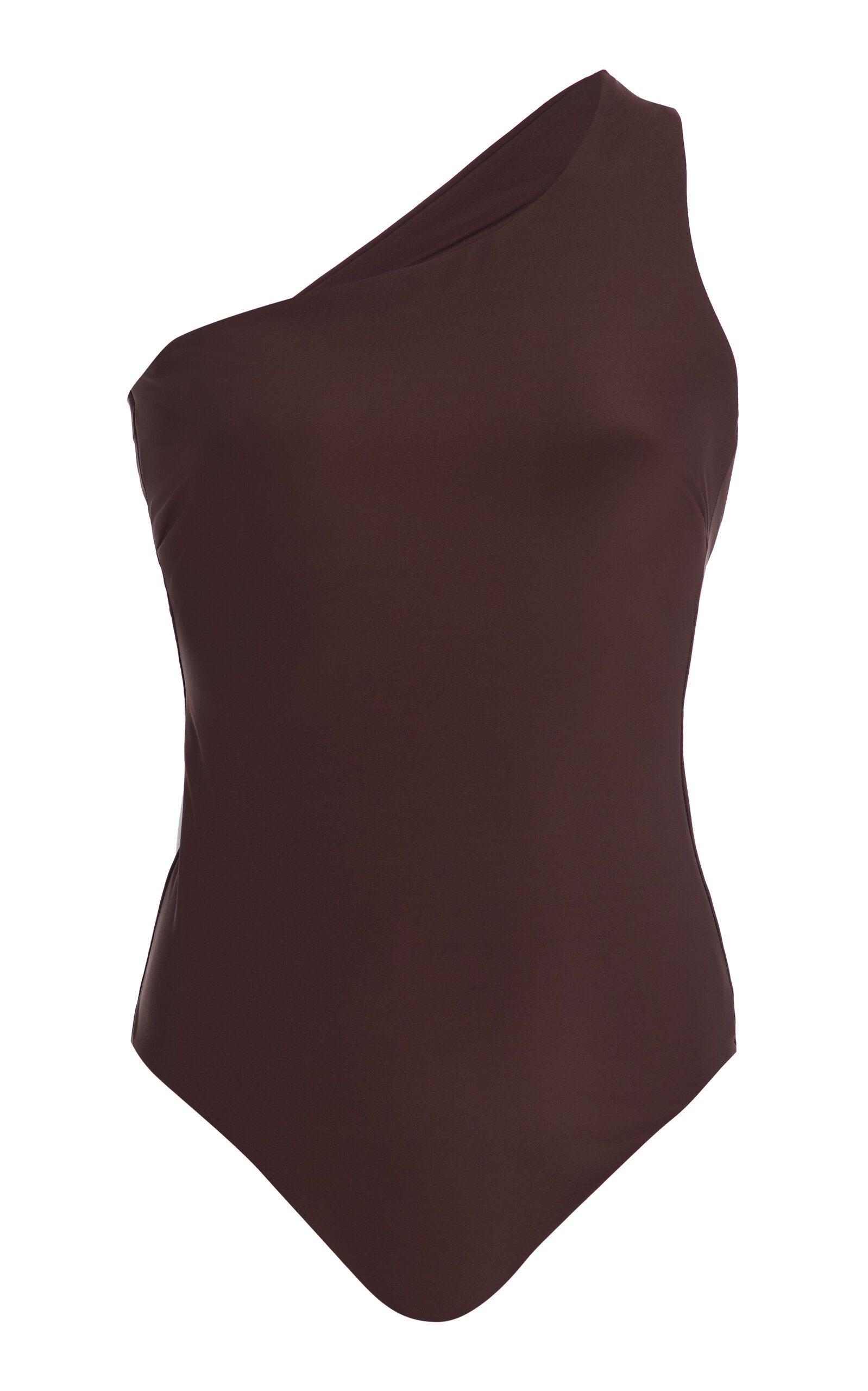 Bondi Born Colette One-shoulder One-piece Swimsuit In Brown