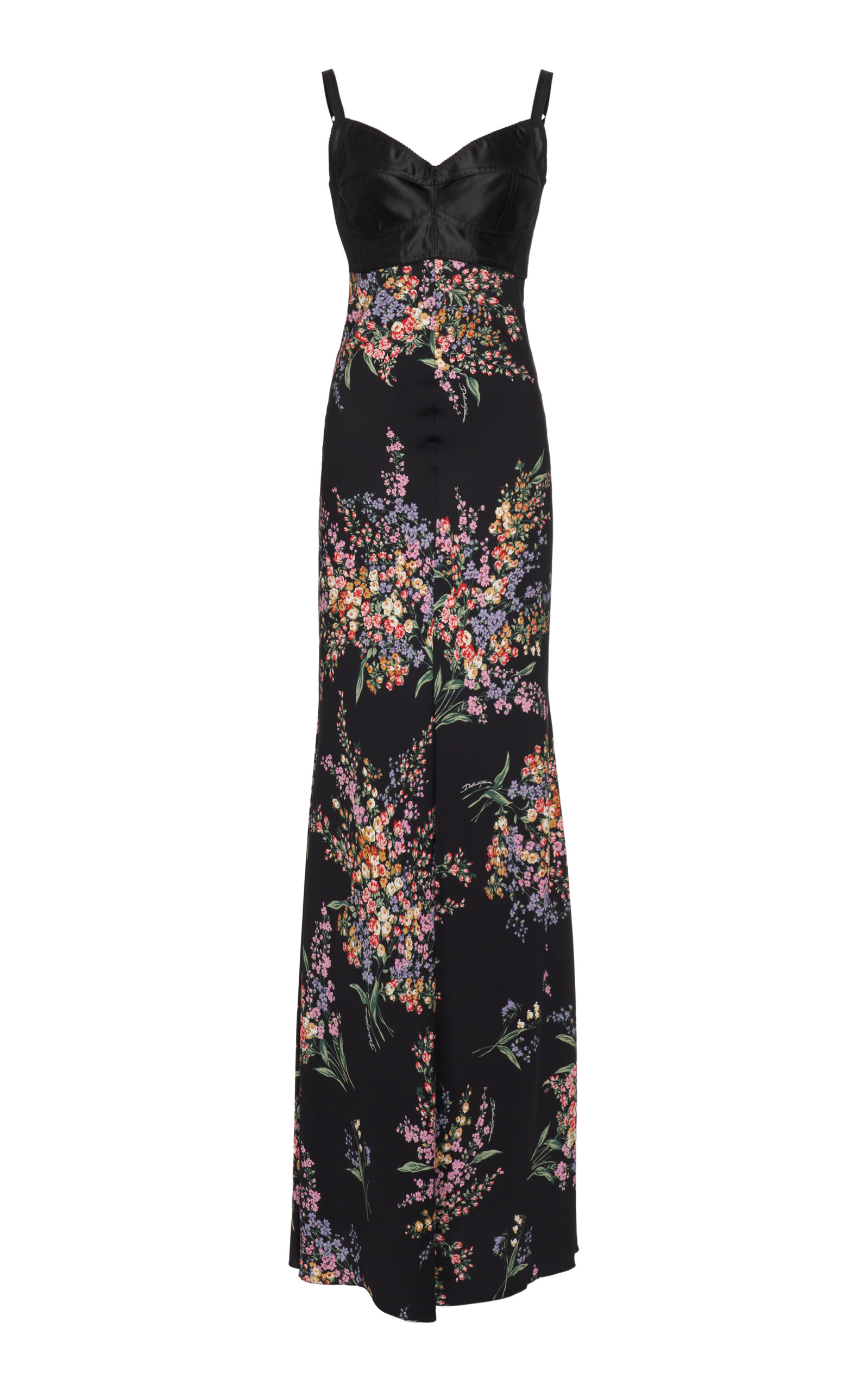 Dolce & Gabbana Sicilian Silk Charmeuse Floral Maxi Dress