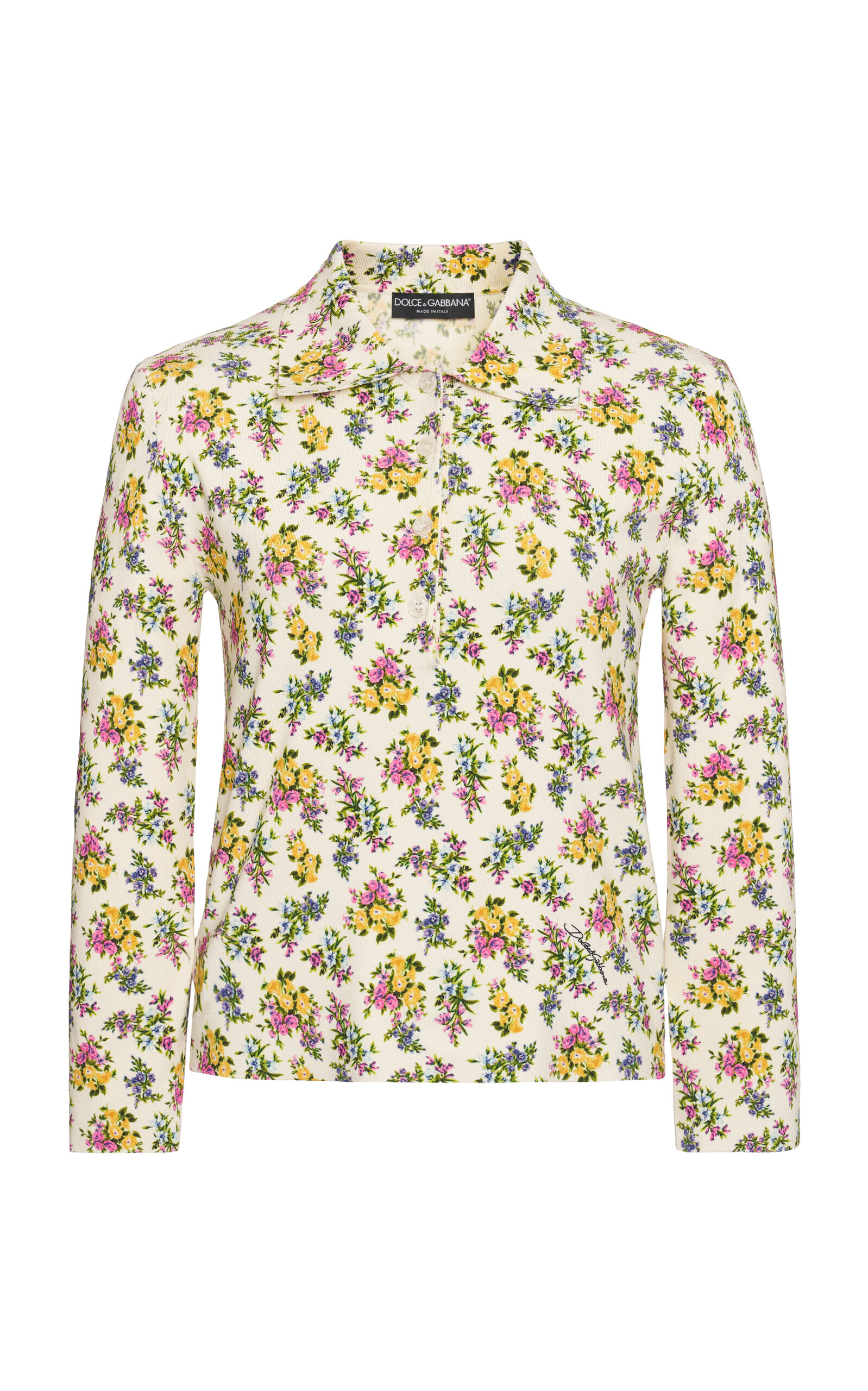 Floral-Print Knitted Cardigan