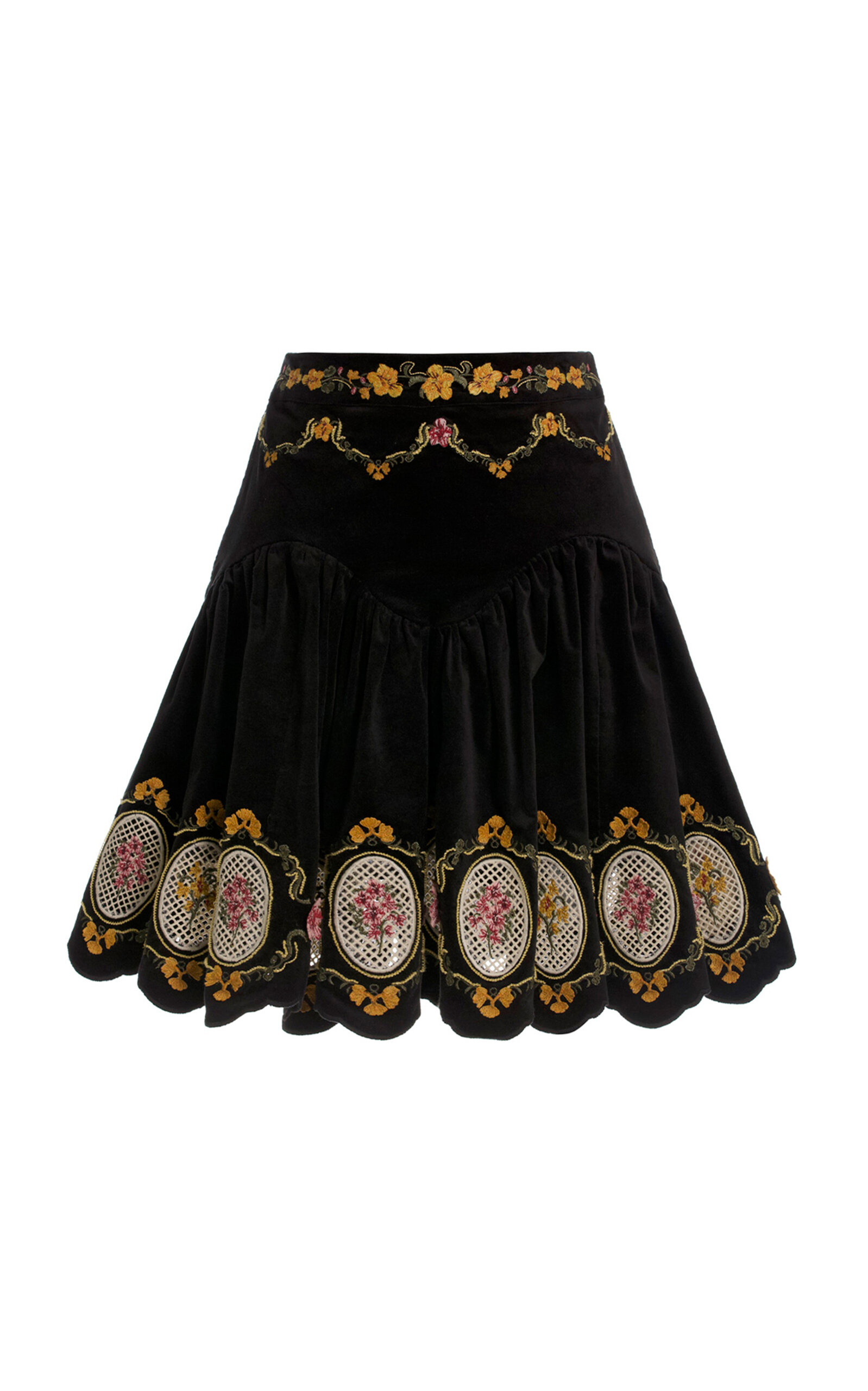 Agua By Agua Bendita Asai Embroidered Mini Skirt