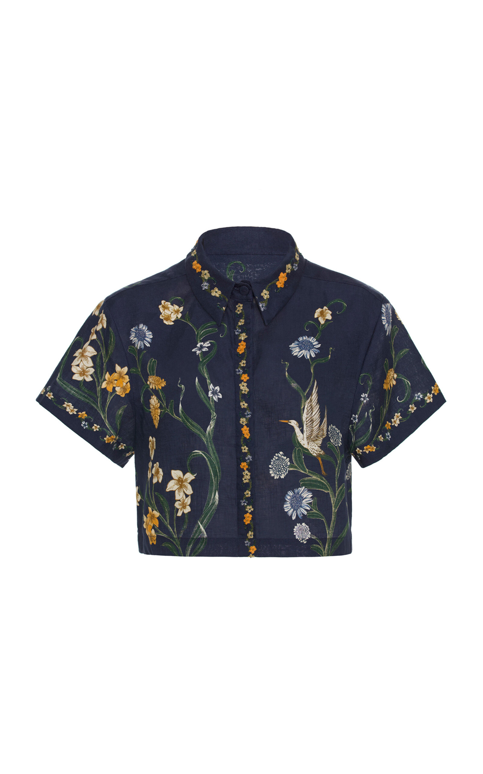 Agua by Agua Bendita Virtuosa Embroidered Linen Shirt - Women's Clothing