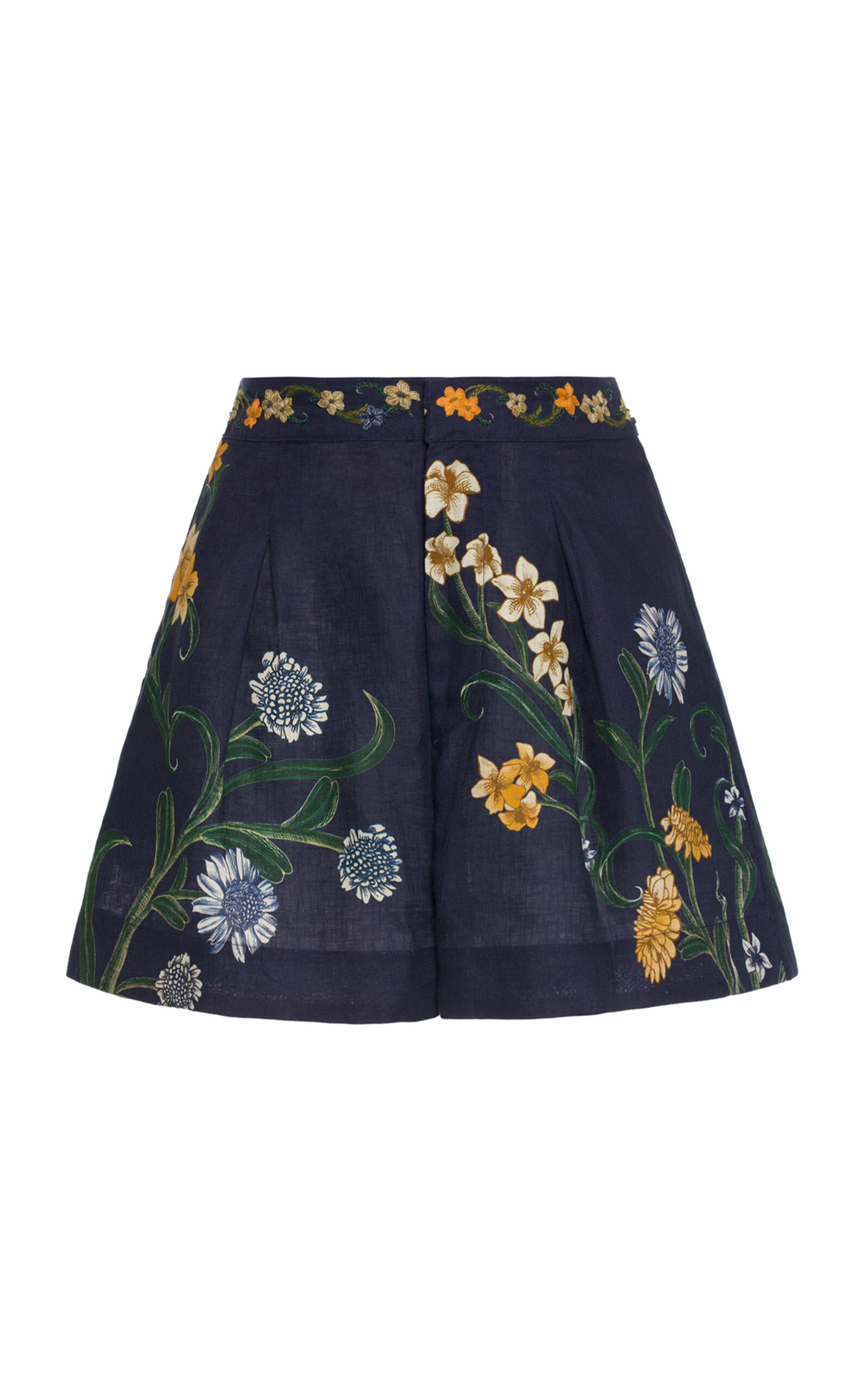 Agua by Agua Bendita Maratea Embroidered Linen Shorts