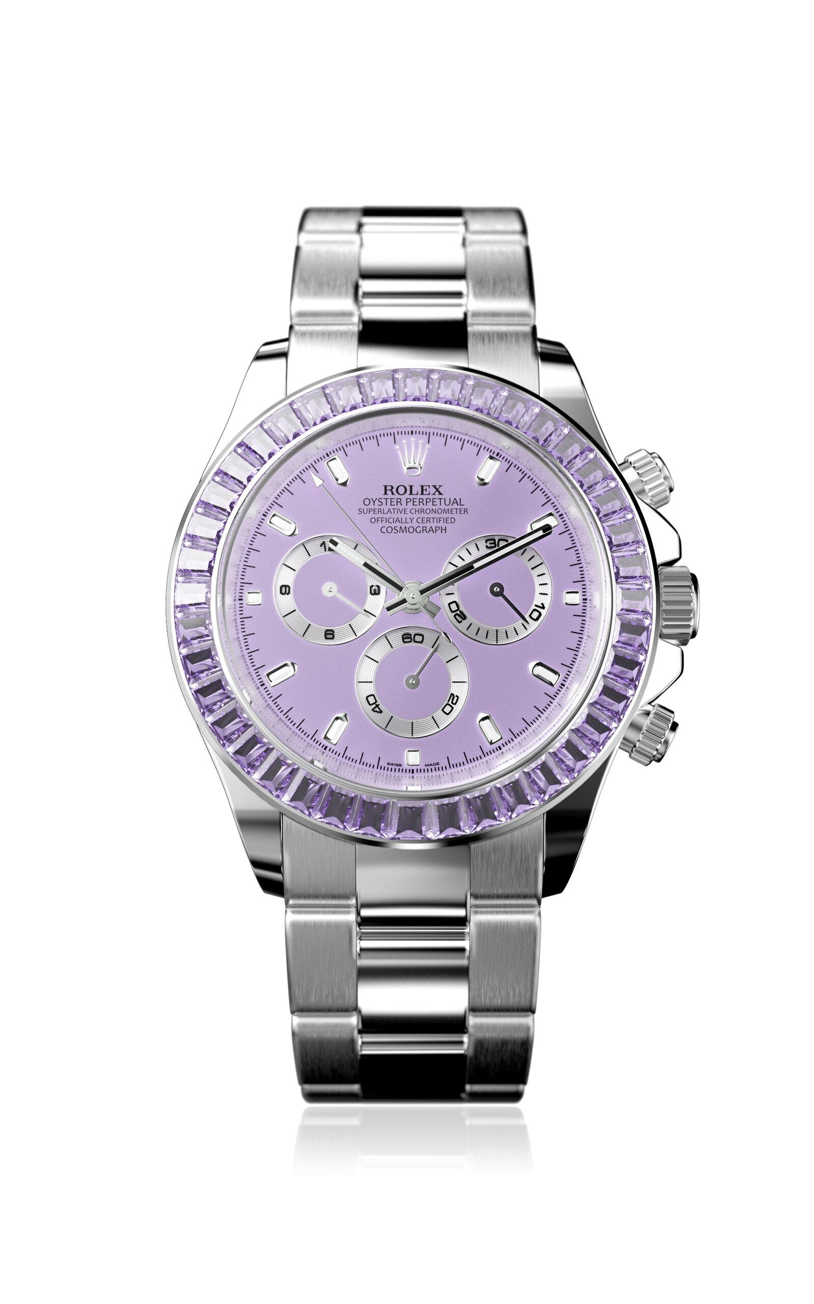 Rolex Daytona Sapphire Set Bezel Stainless Steel Dial Watch