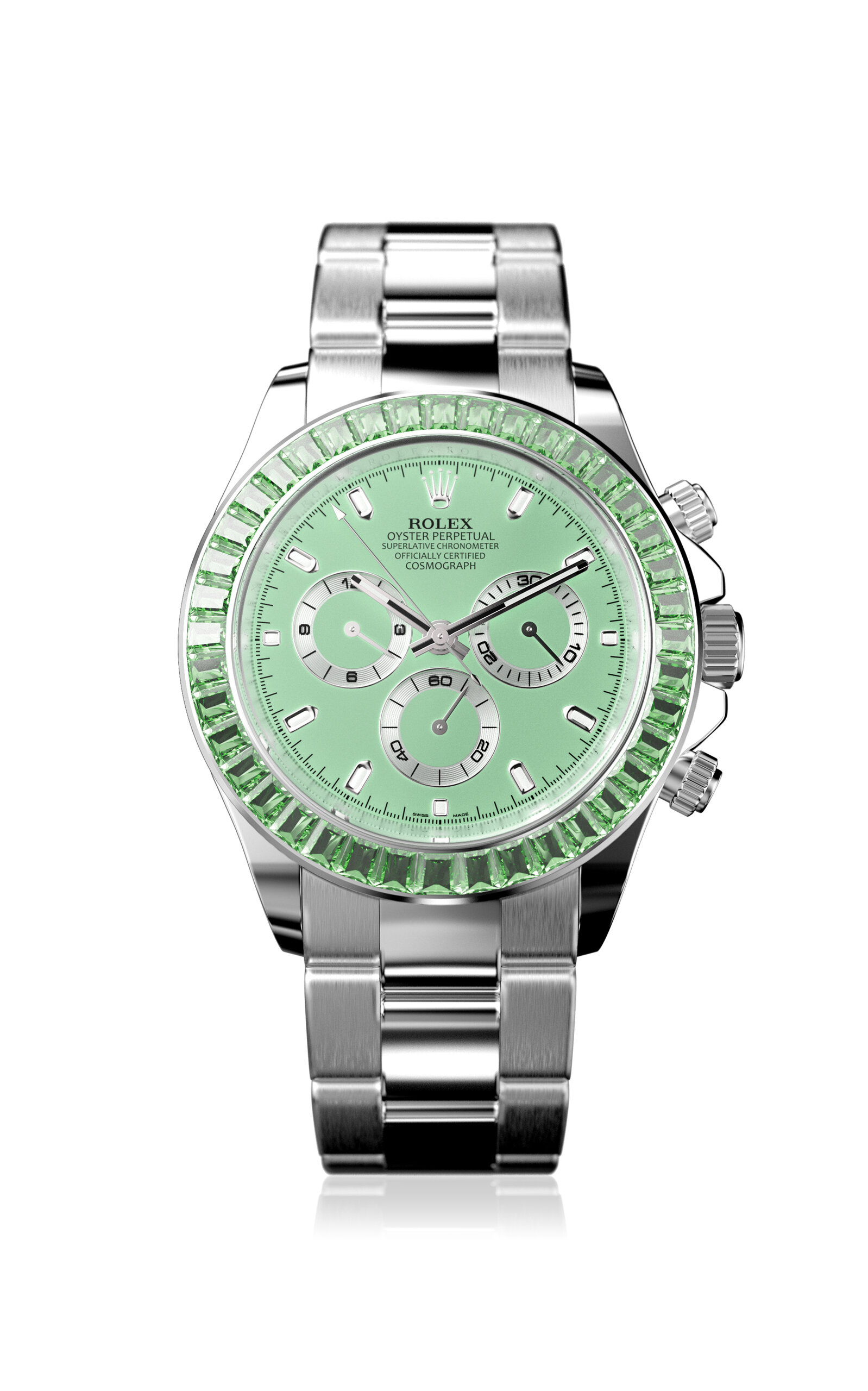 Rolex Daytona Sapphire Set Bezel Stainless Stel Dial Watch