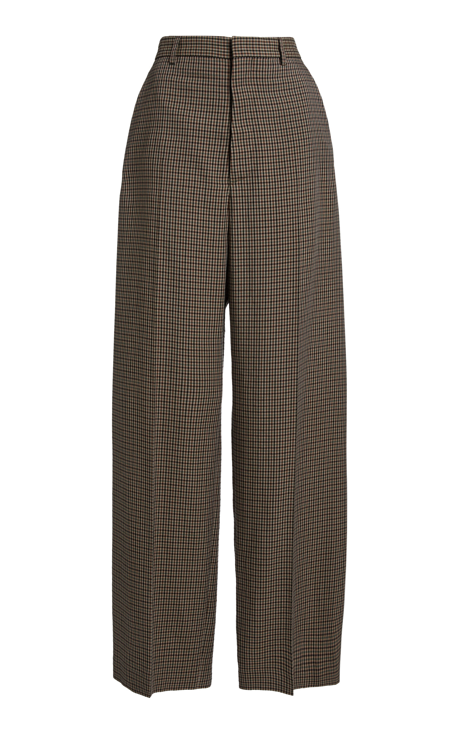 Balenciaga Tailored Check Wide-Leg Pants