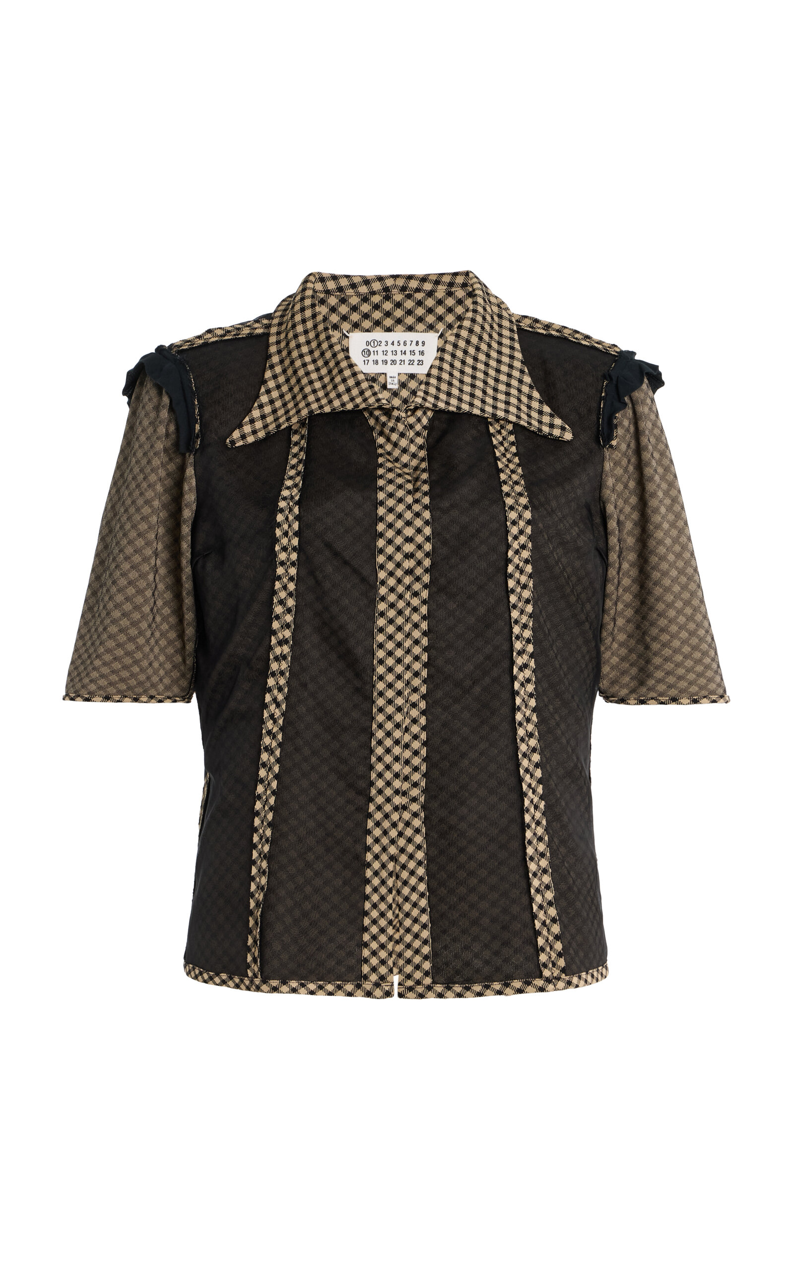 Maison Margiela Checked Knit Shirt In Multi
