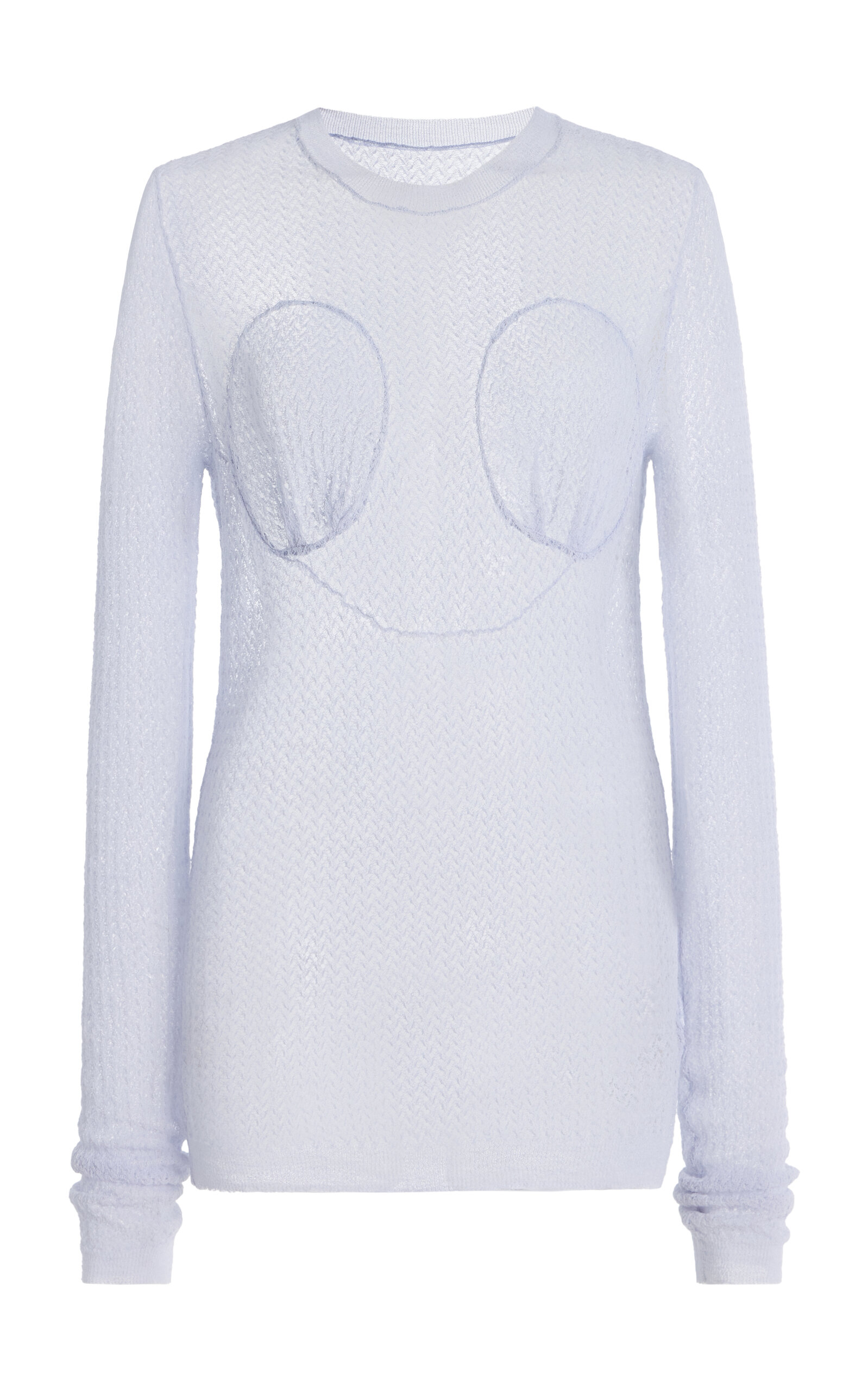 Maison Margiela Knit Wool-blend Top In Blue