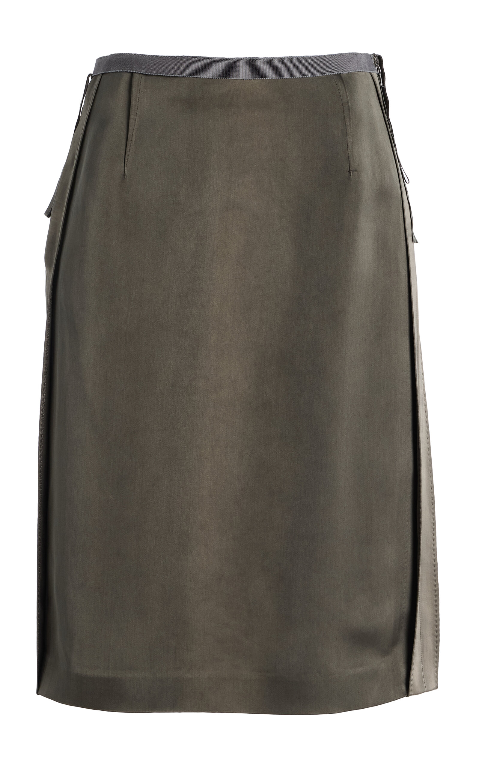 Maison Margiela Inside-out Satin Midi Skirt In Brown