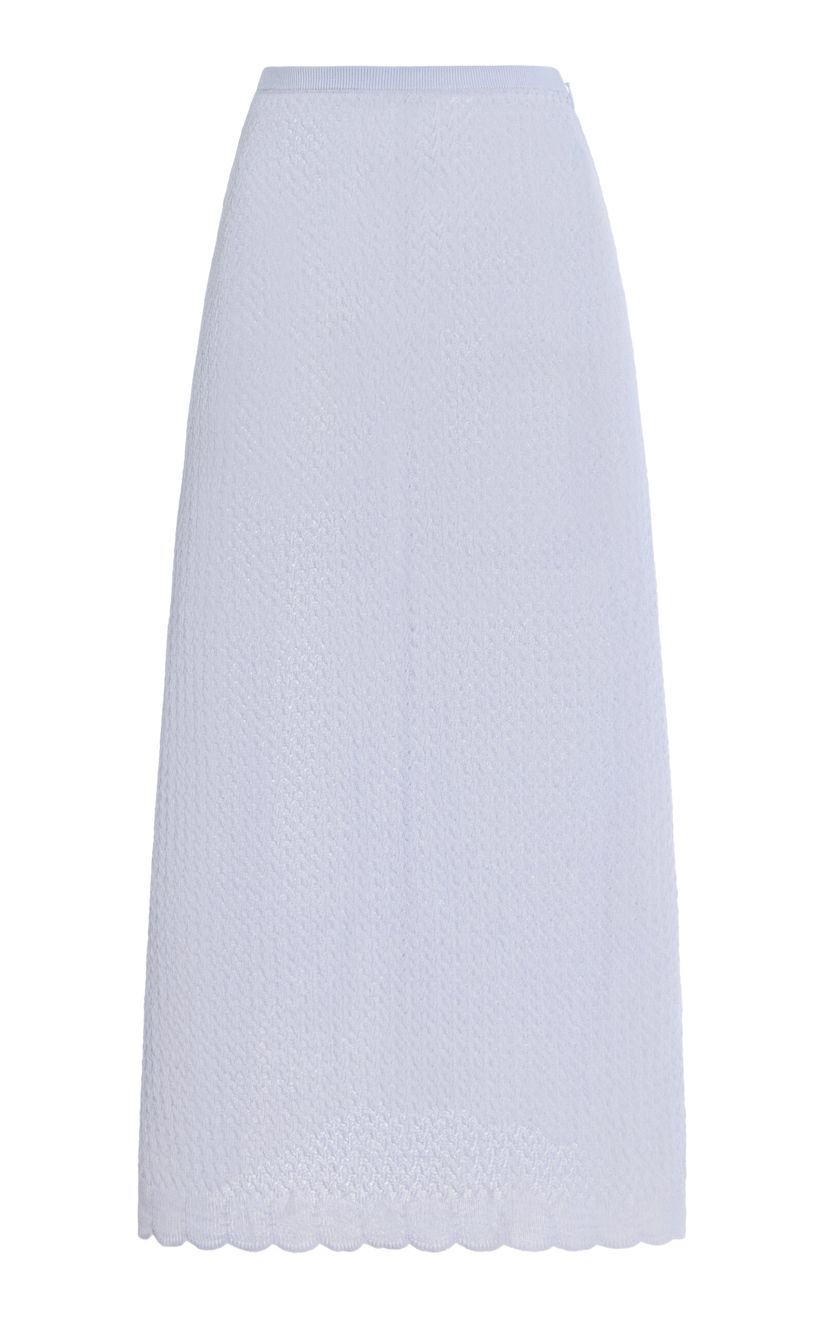 Maison Margiela Knit Wool-blend Midi Skirt In Blue