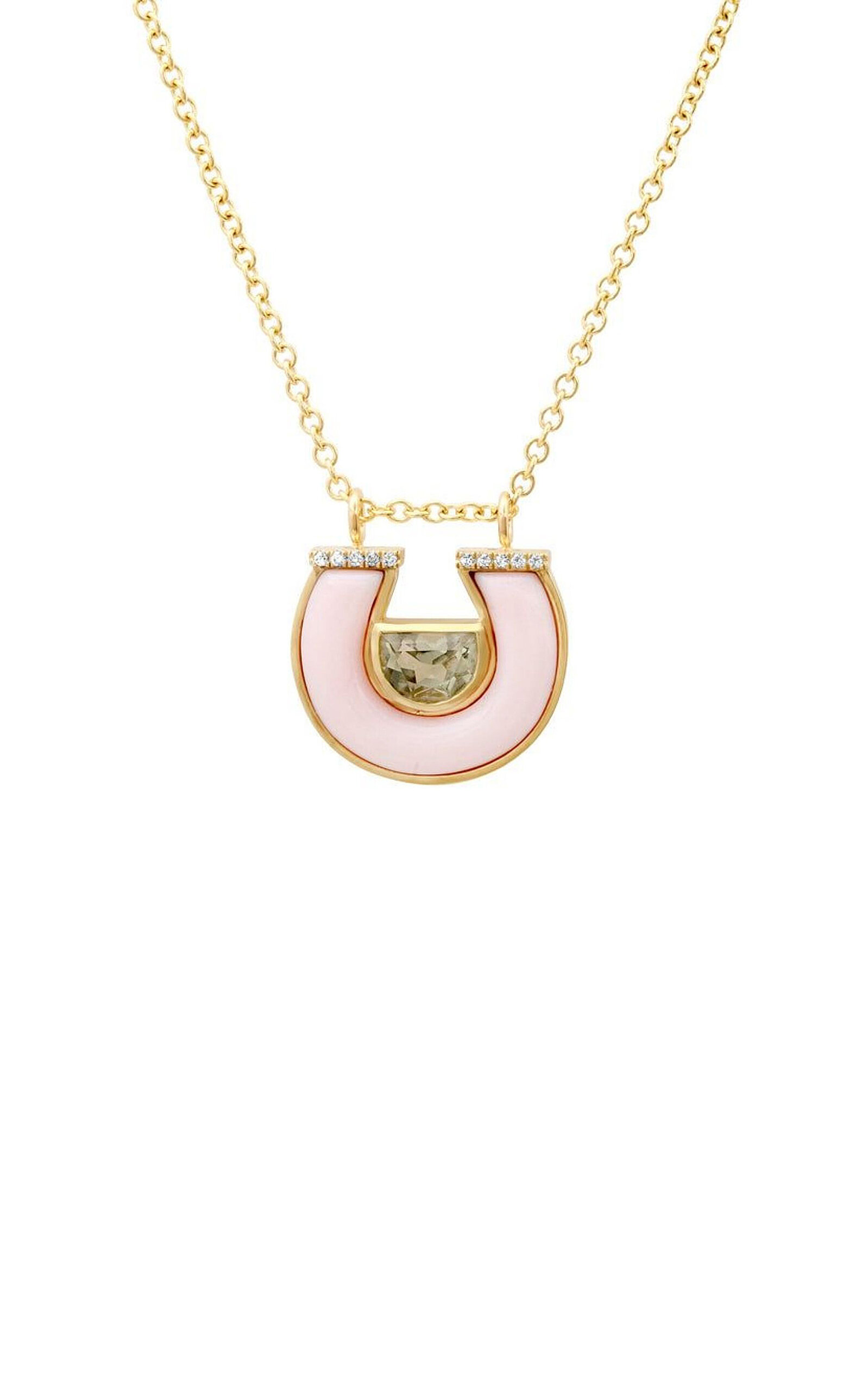 Jumbo Manifest 14K Yellow Gold Amethyst; Opal and Diamond Necklace